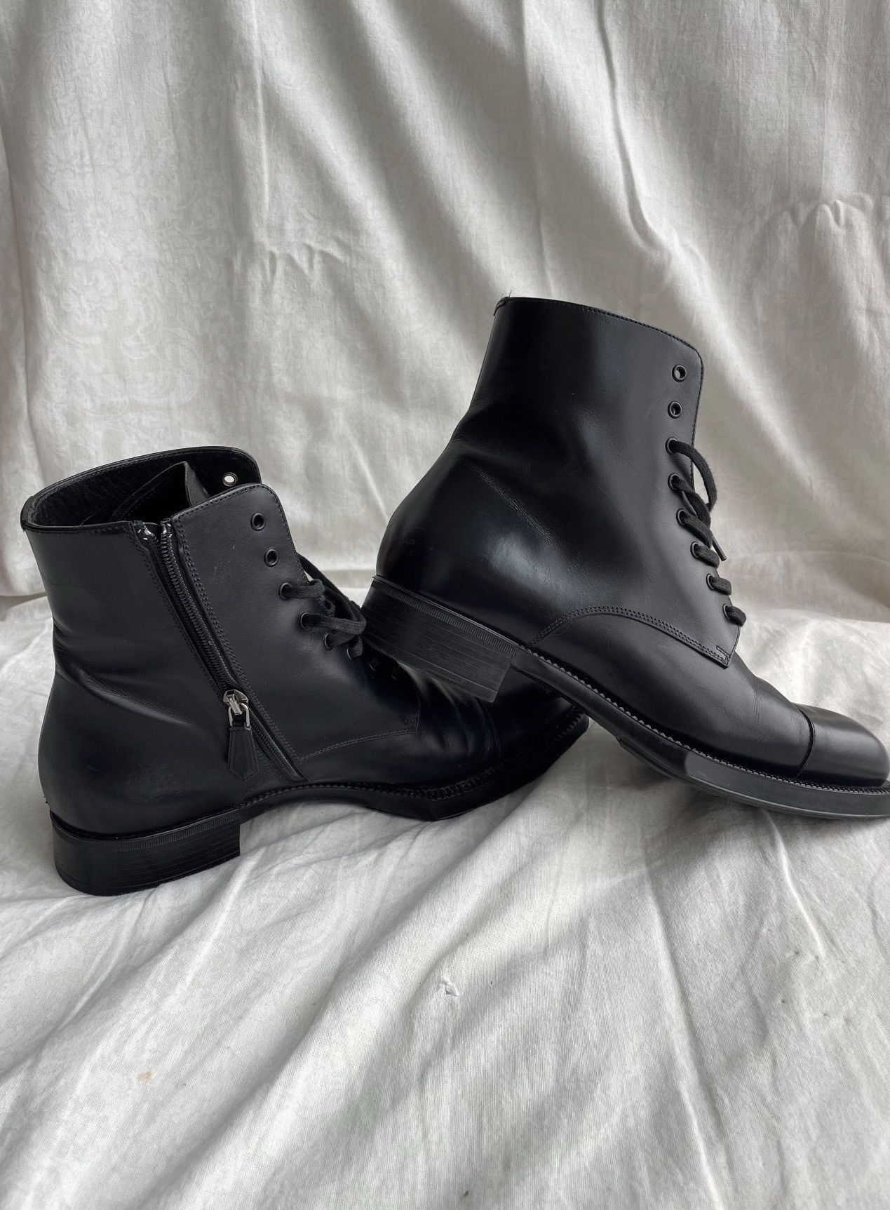 Prada *sz39* PRADA 2012 Edgy Soles Combat Leather Boots runway Size US 9 / IT 39 - 8 Thumbnail