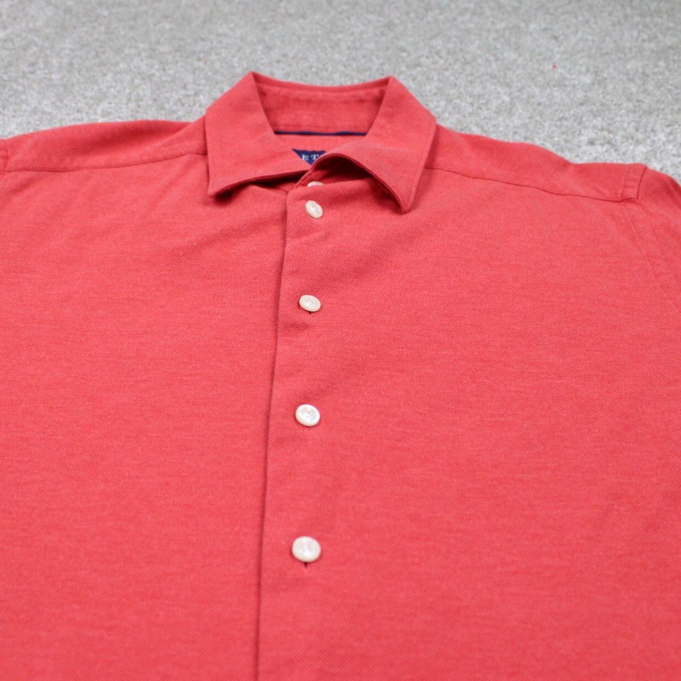 Eton ETON Shirt Men XL Red 100% Cotton Twill Long Sleeve Button-Up Size US XL / EU 56 / 4 - 4 Thumbnail