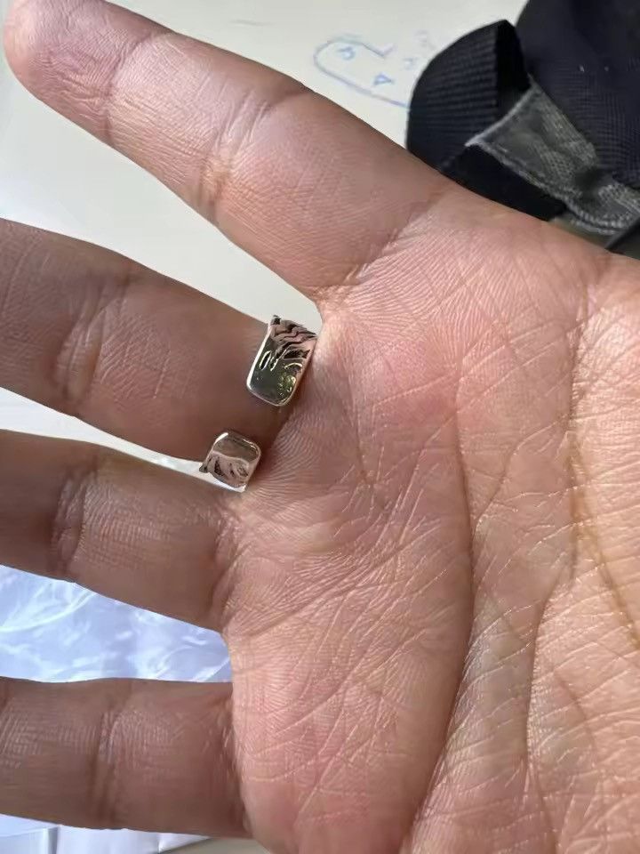 Jewelry Half Facebook Ring - Adjustable Silver Band Size ONE SIZE - 3 Thumbnail