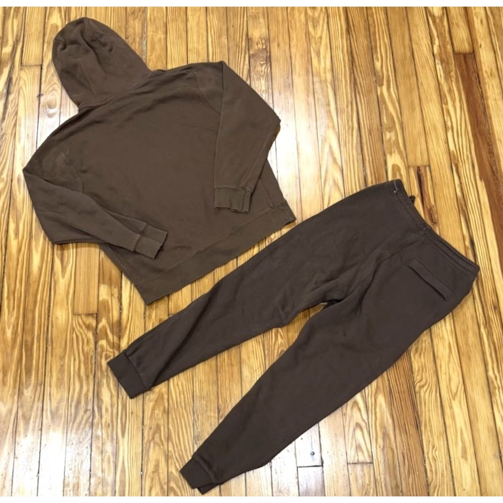 Nike Nike Club Fleece Hoodie & Pants Sweatsuit Brown Adult Medium / Large 90s Mens Size US M / EU 48-50 / 2 - 2 Thumbnail