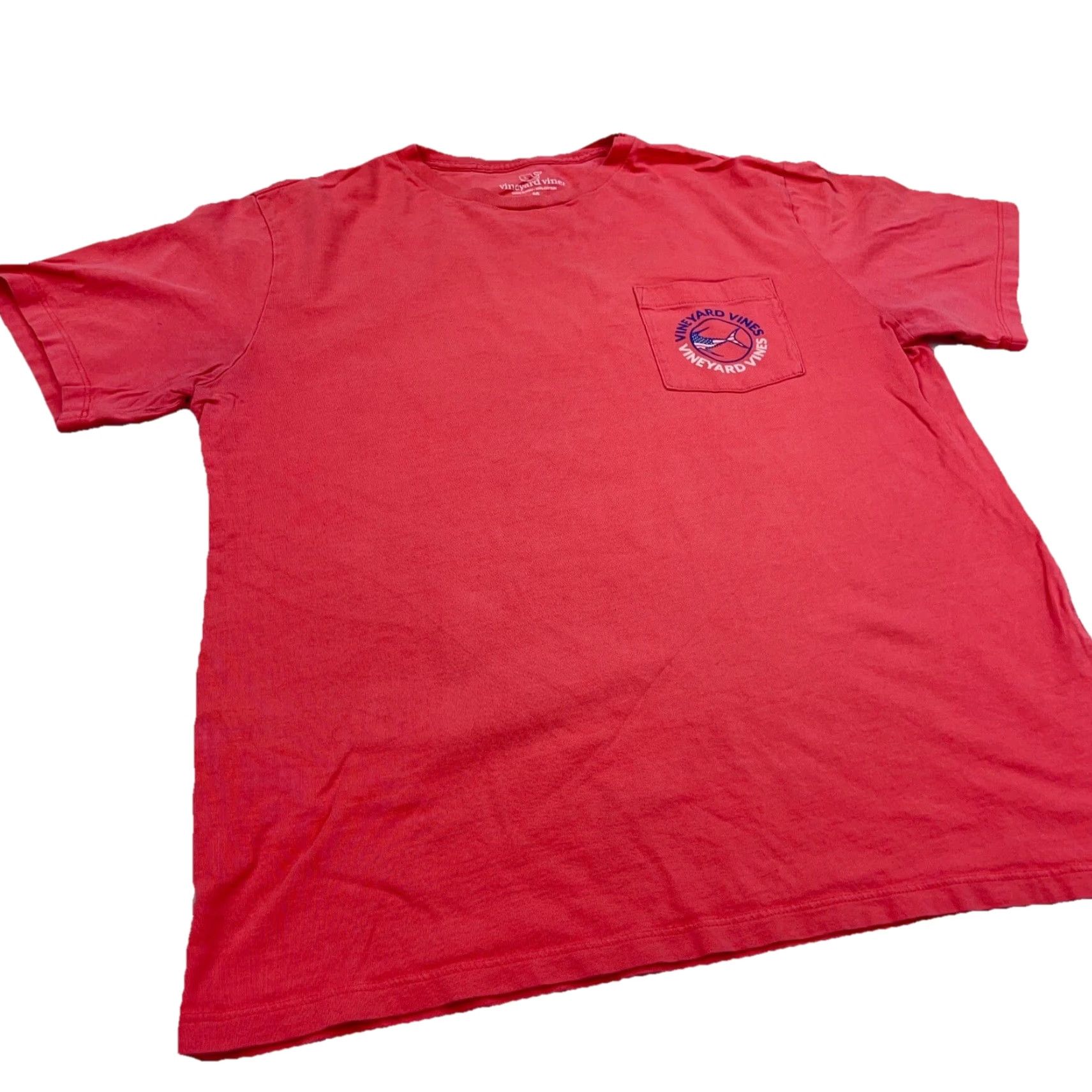 Vineyard Vines VINEYARD VINES Shirt Men M Pink Tee Flat Pocket American Preppy Fish Adult Size US M / EU 48-50 / 2 - 6 Thumbnail