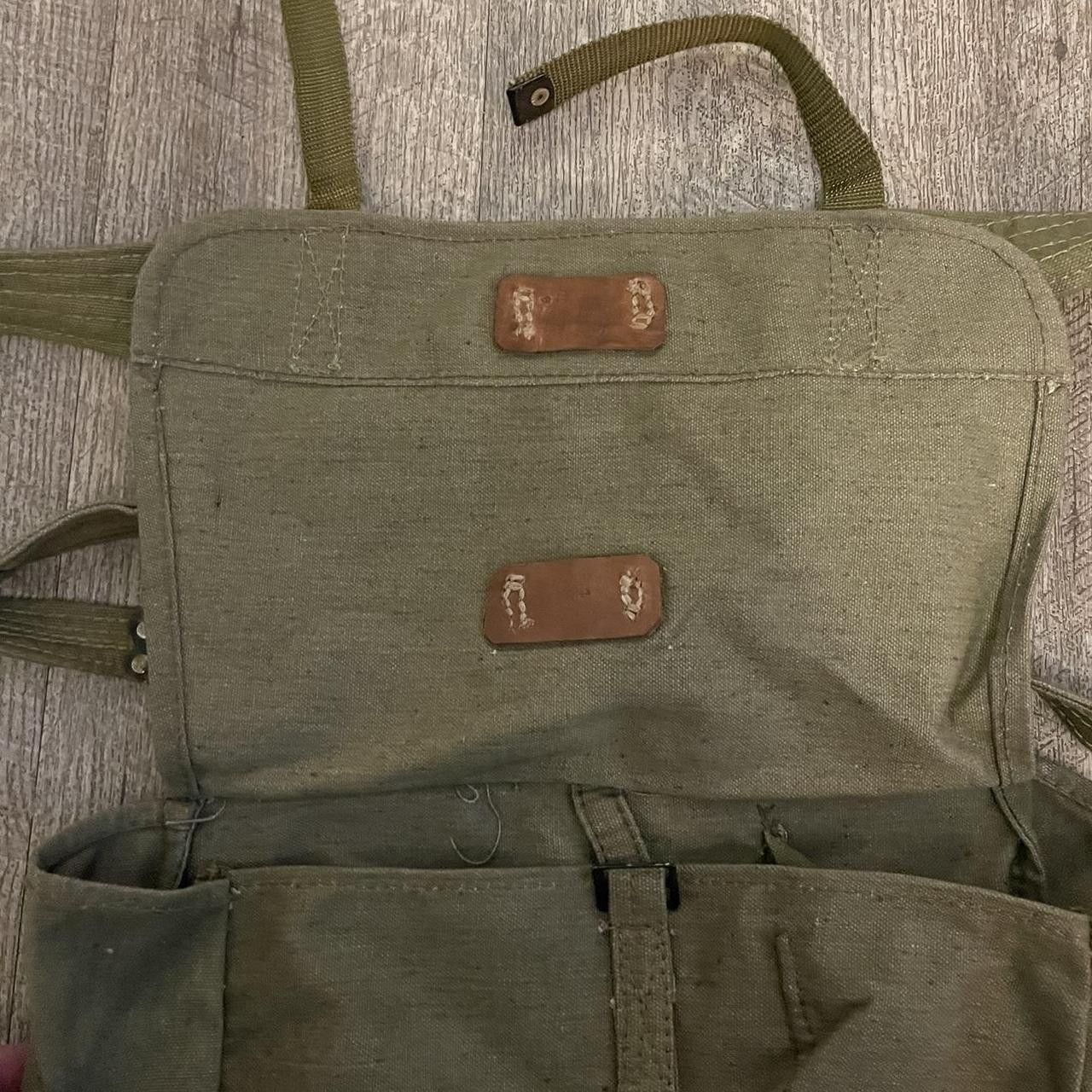 Vintage Vintage Antique Canvas Military Green Messager Shoulder Bag Size ONE SIZE - 3 Thumbnail