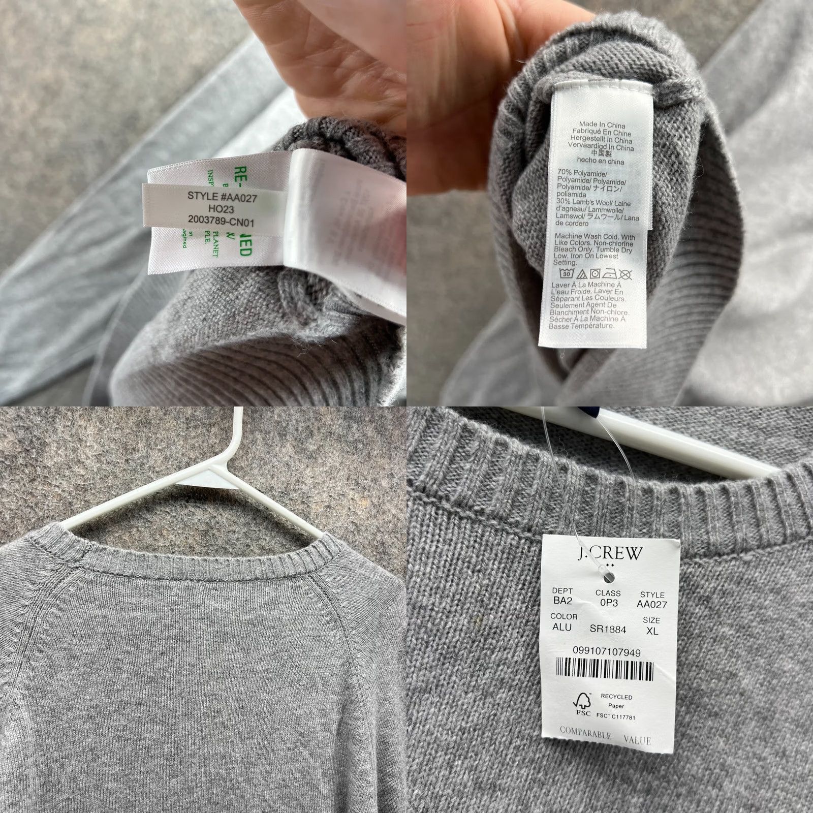 J.Crew J.CREW Sweater Mens XL Supersoft Lambswool Blend Fleece Pullover Knit Crew Neck Size US XL / EU 56 / 4 - 8 Thumbnail