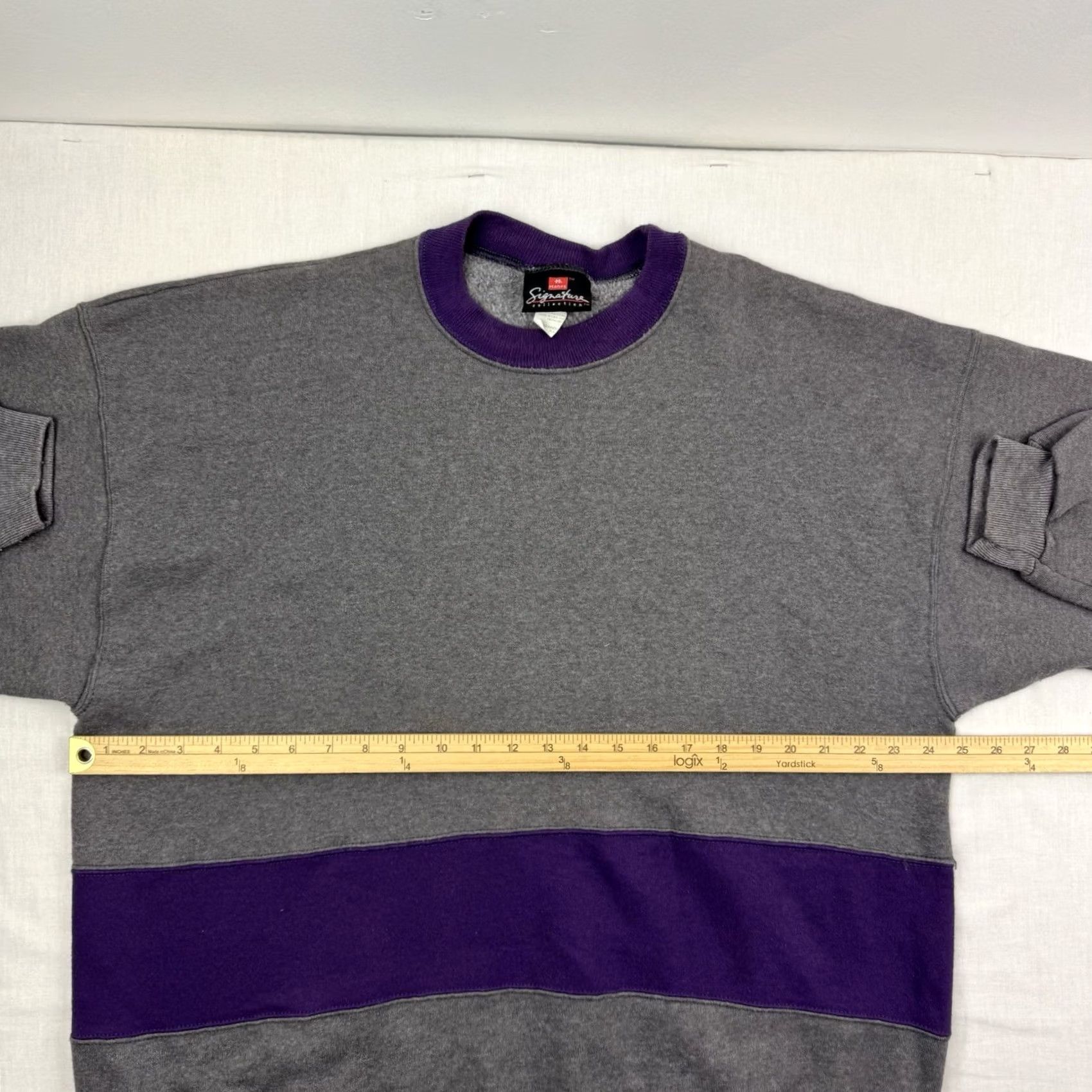 Hanes VINTAGE Hanes Sweatshirt Adult XL Signature Collection Cut And Sew 90s Gray Crew Neck Pullover Size US XL / EU 56 / 4 - 7 Thumbnail