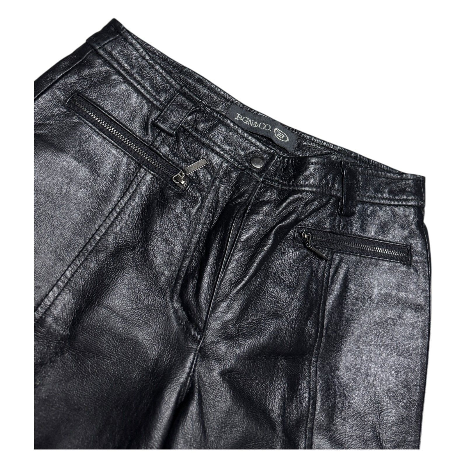 Leather × Vintage VINTAGE GENUINE LEATHER BGN Motorcycle Biker Pants Small Size 26" / US 2 / IT 38 - 8 Thumbnail