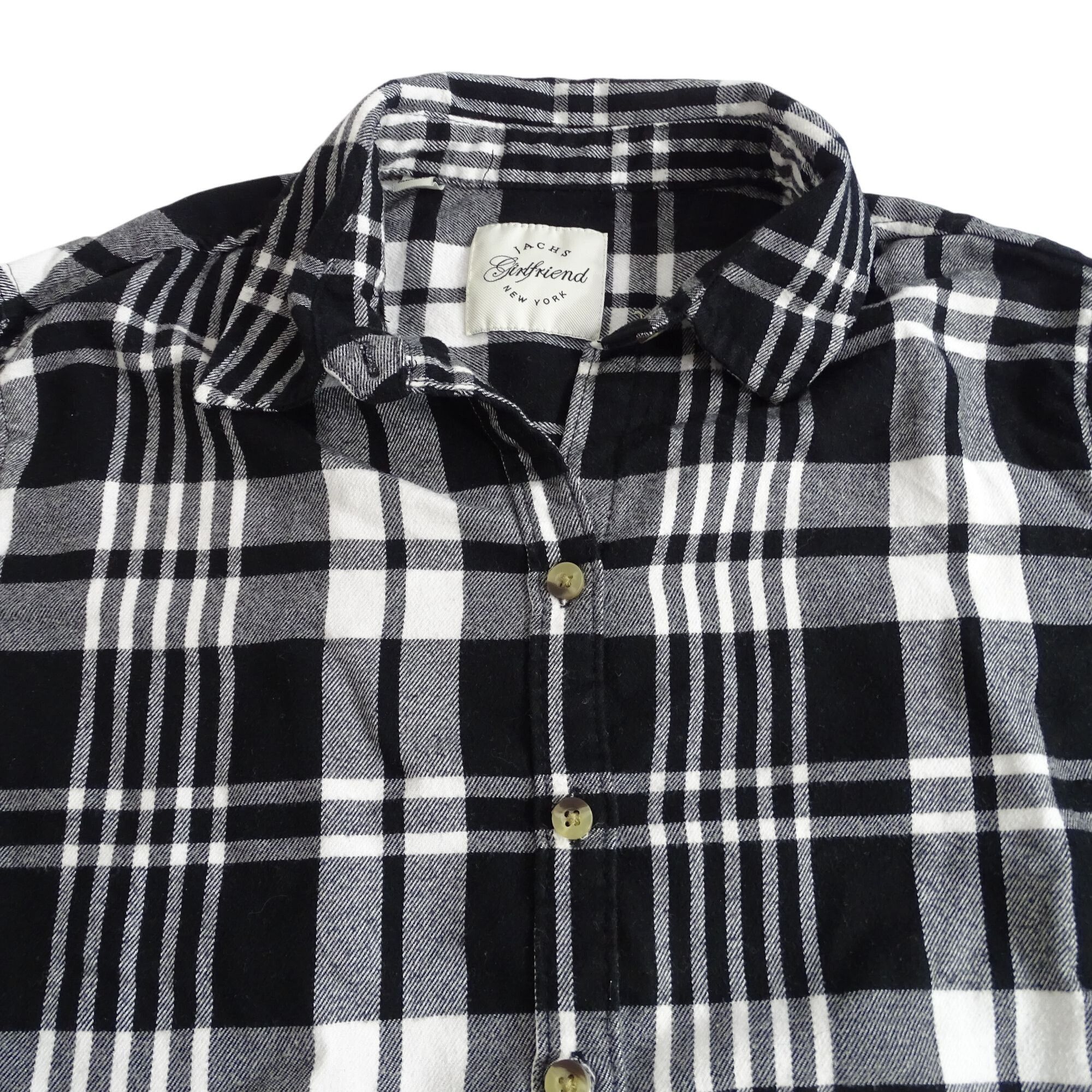 JACHS NY Jachs Girlfriend Black Plaid Flannel Button Up Shirt Size S Size S / US 4 / IT 40 - 2 Thumbnail