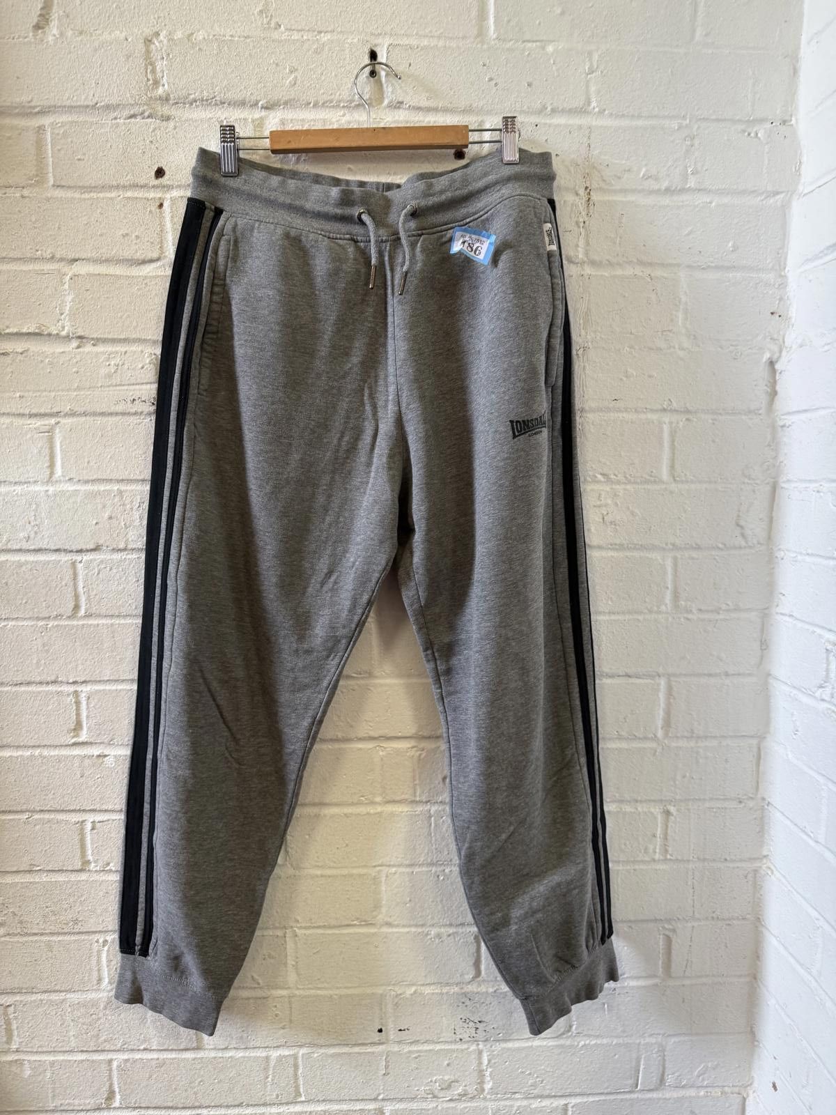 Lonsdale Lonsdale London Men's Grey Sweatpants with Black Stripes Size US 32 / EU 48 - 1 Thumbnail