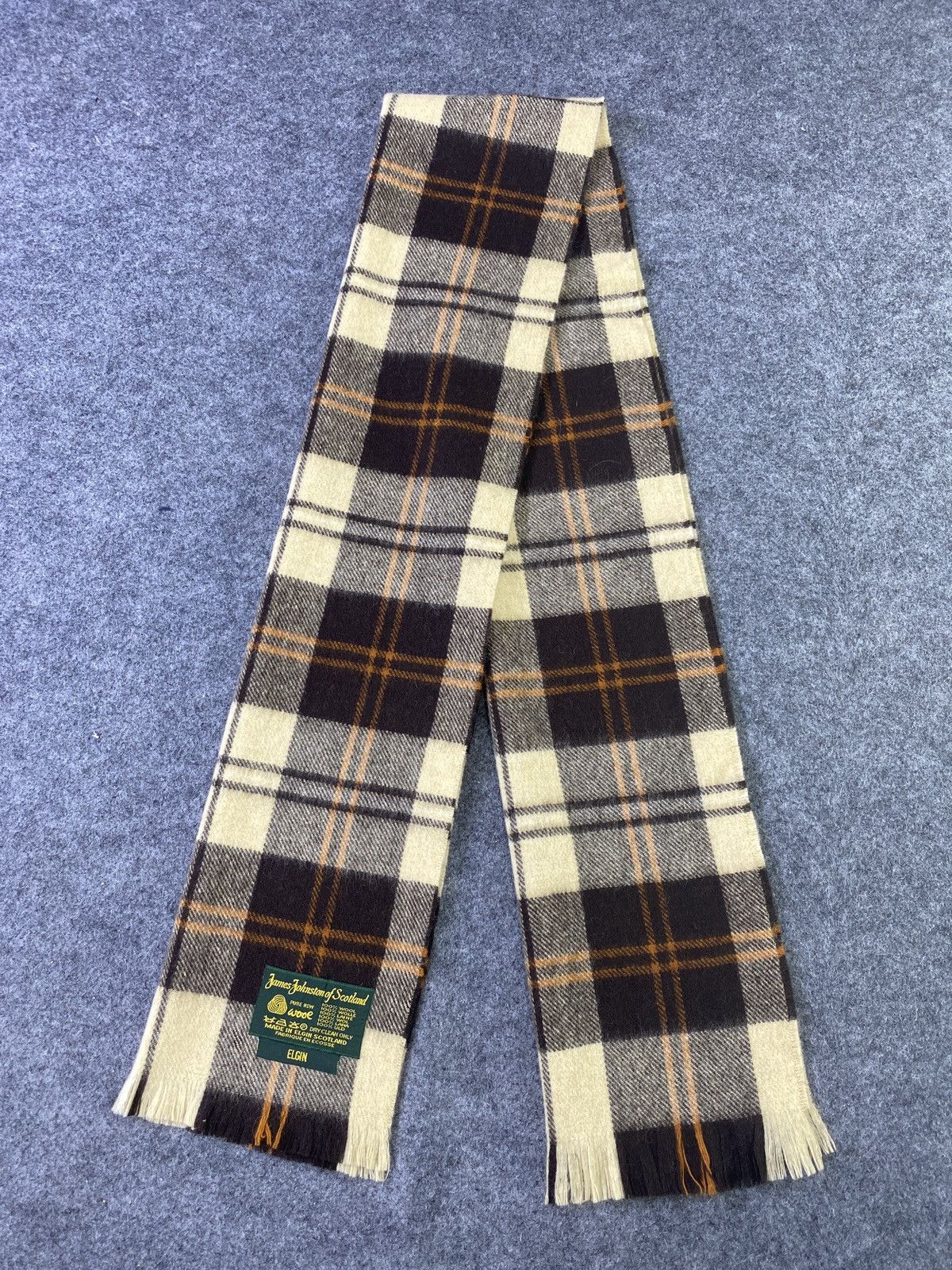 Vintage JAMES JOHNSTON IF SCOTLAND Scarf / Muffler / Neckwear -T798 Size ONE SIZE - 2 Thumbnail
