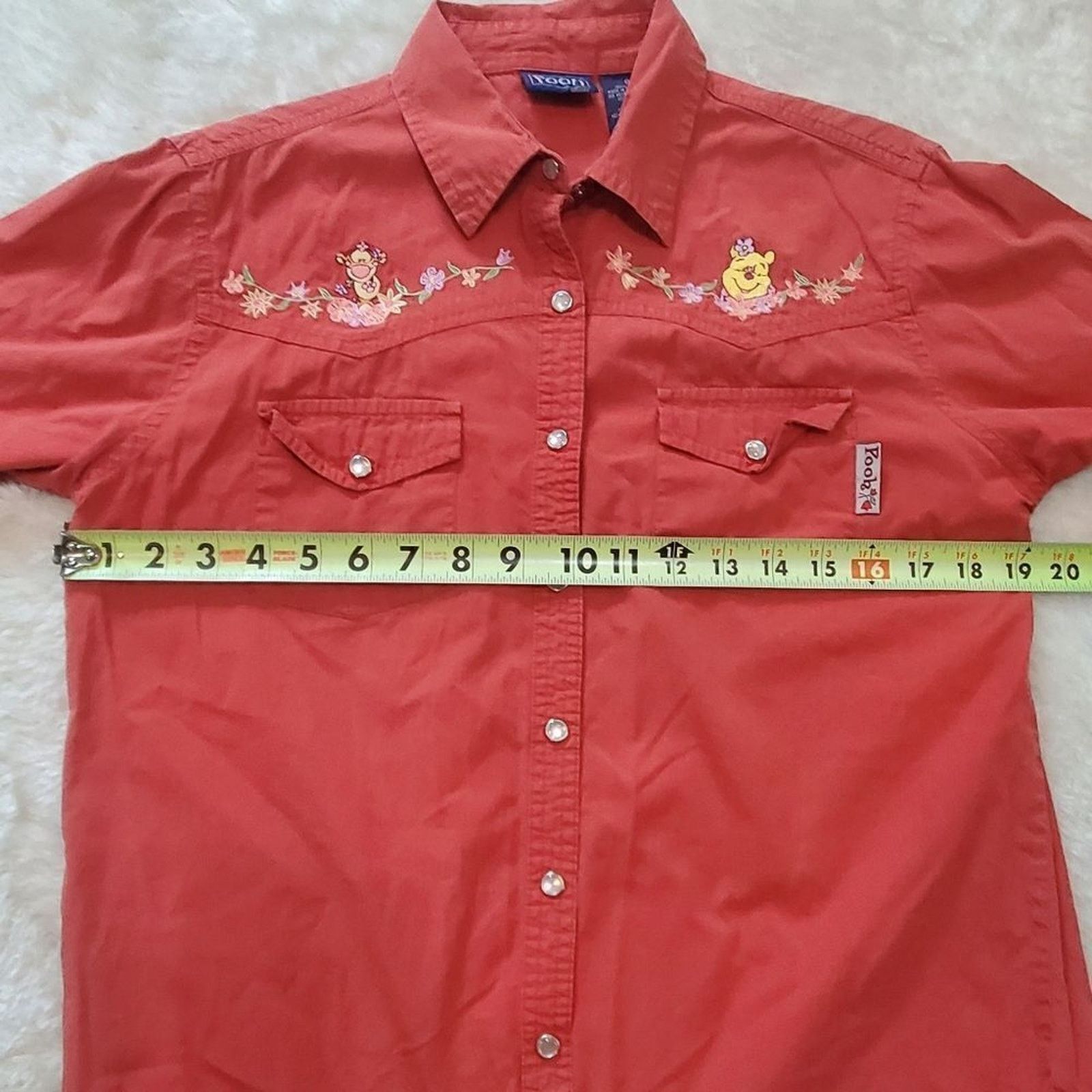 Disney Disney Winnie the Pooh Red-Orange Snap-Button Blouse, Small Size S / US 4 / IT 40 - 3 Thumbnail