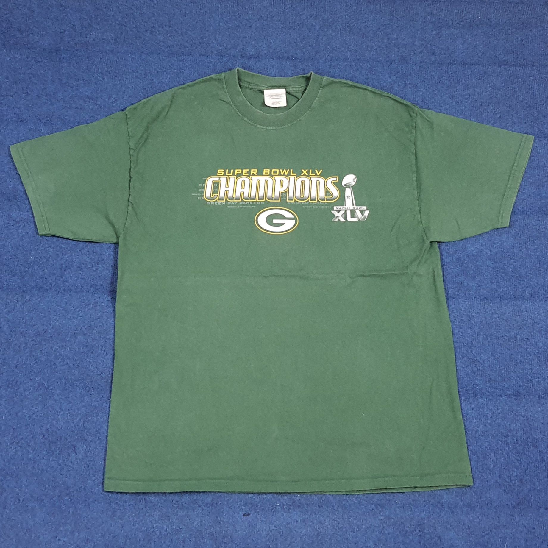 Vintage Vintage Super Bowl XLV Green Bay Packers Tshirt C285N15 Size US L / EU 52-54 / 3 - 1 Thumbnail