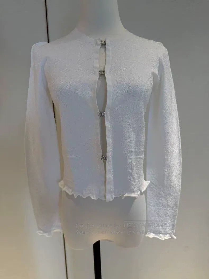 Chanel Chanel 24p white cardigan coat Size XS / US 0-2 / IT 36-38 - 1 Thumbnail