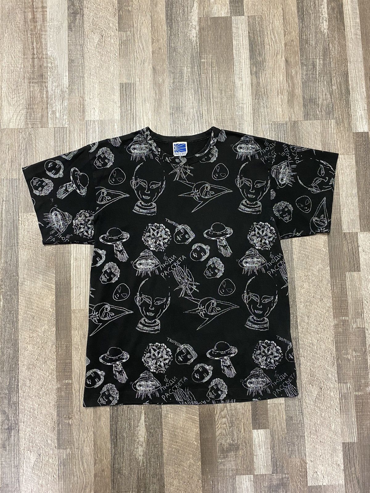 Gosha Rubchinskiy × PACCBET × Vintage Vintage Gosha Paccbet All Over Print Tee T Shirt Y2K AOP Size US M / EU 48-50 / 2 - 1 Thumbnail
