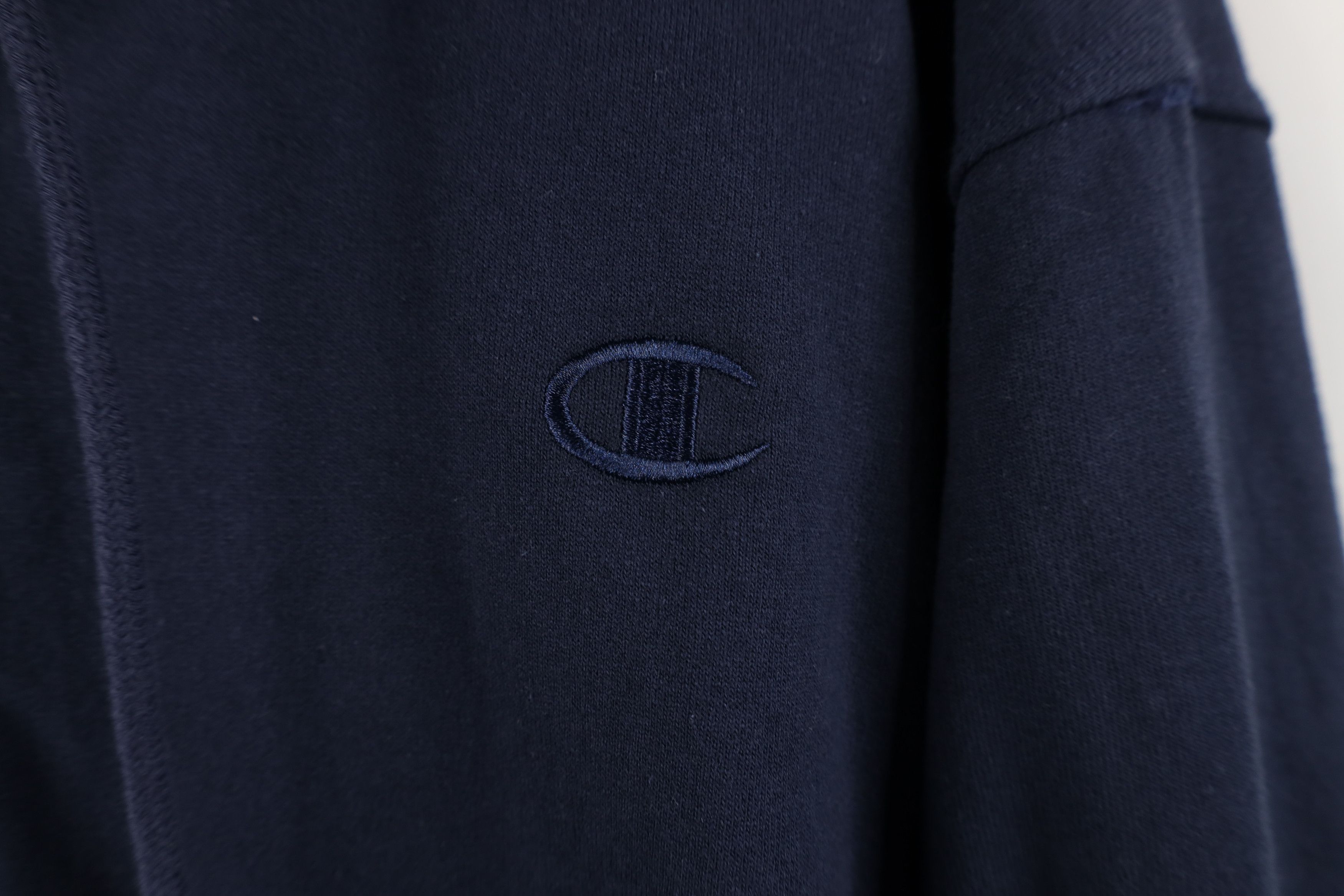 Champion × Vintage Vintage Champion Monochrome Full Zip Hoodie Sweatshirt Blue Size US XL / EU 56 / 4 - 4 Thumbnail