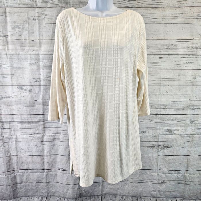 Vintage J Jill Wearever Collection Womens Tunic Top Sz Large Ivory