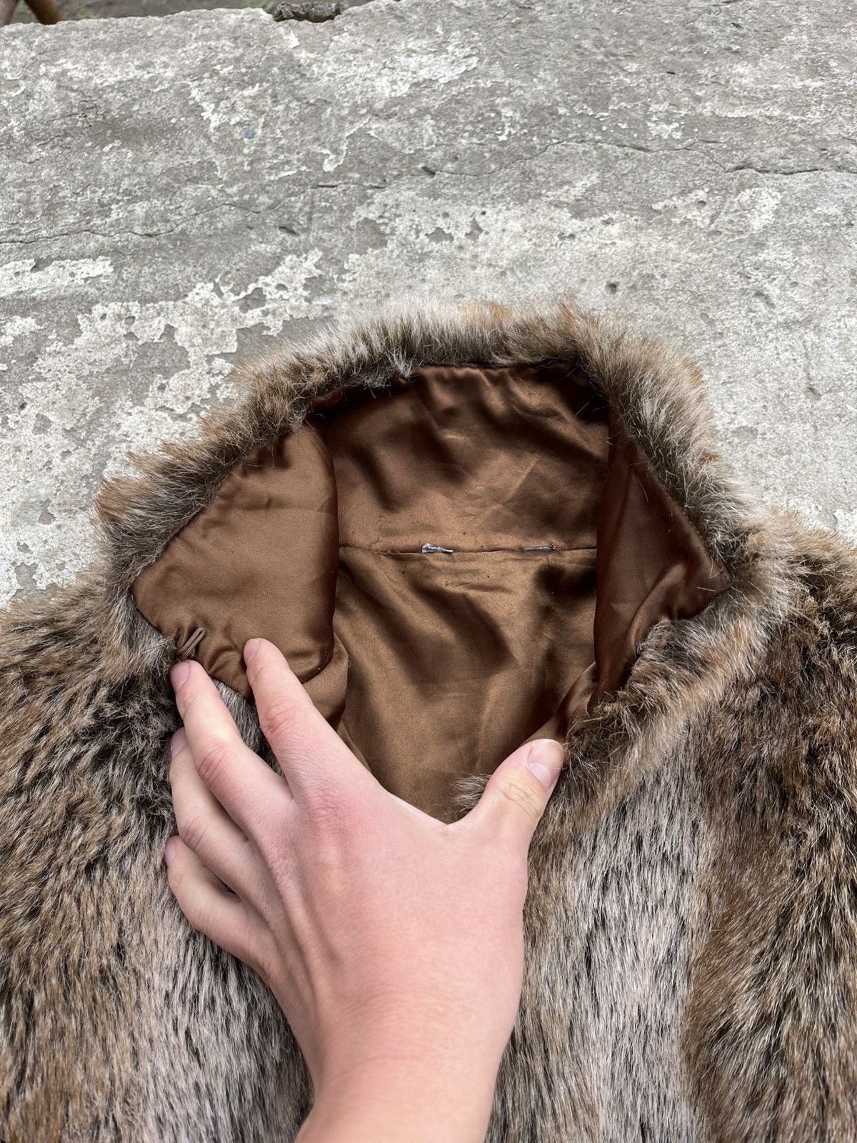 If Six Was Nine × Le Grande Bleu (L.G.B.) Vintage Fluffy Gothic JPG Style Eco Fur Faux Coat Jacket Y2K Size M / US 6-8 / IT 42-44 - 5 Thumbnail