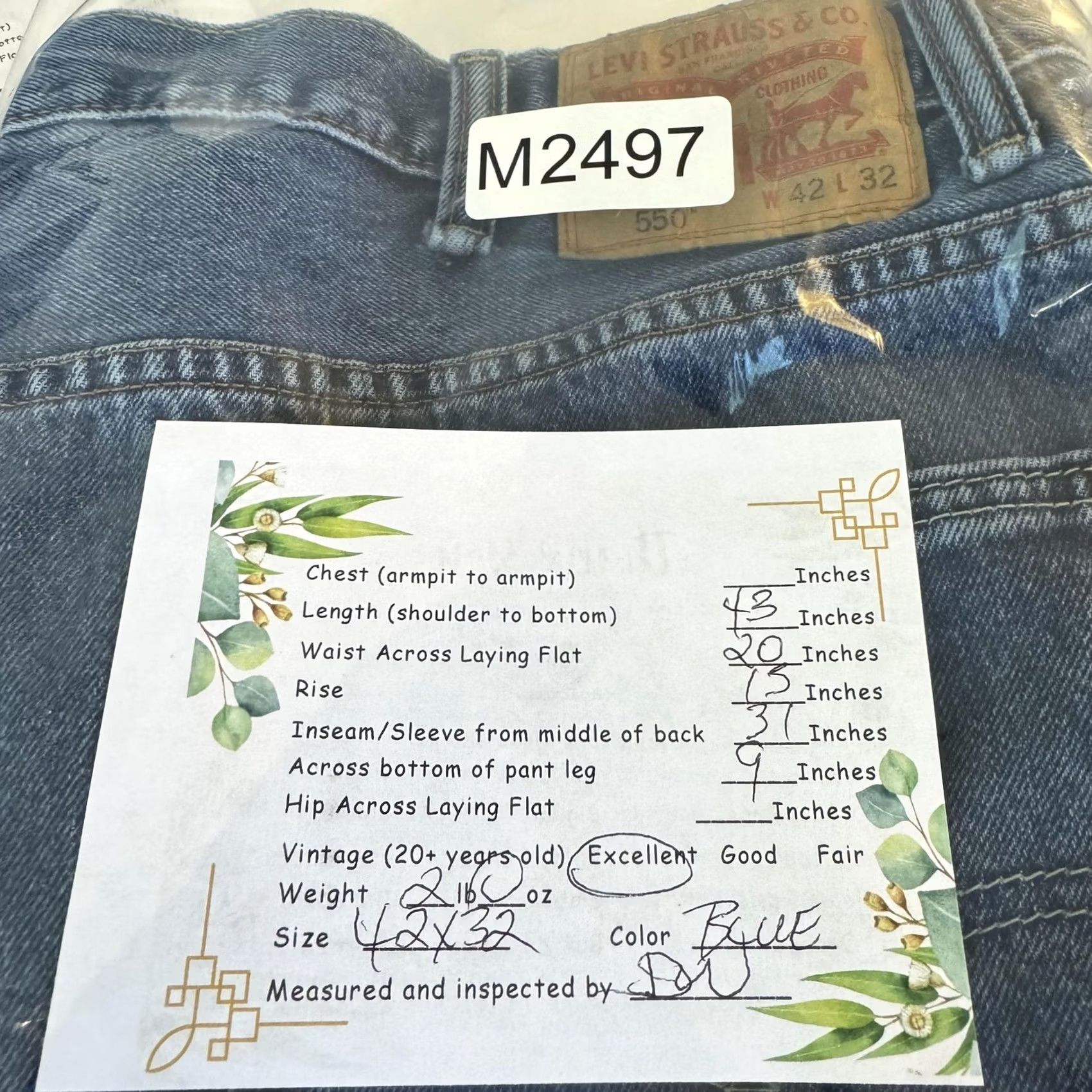 Levi's Levi's Jeans 550 Mens 42x32 Blue Relaxed Fit Tapered Leg Denim High Rise Classic Size US 42 / EU 58 - 8 Thumbnail