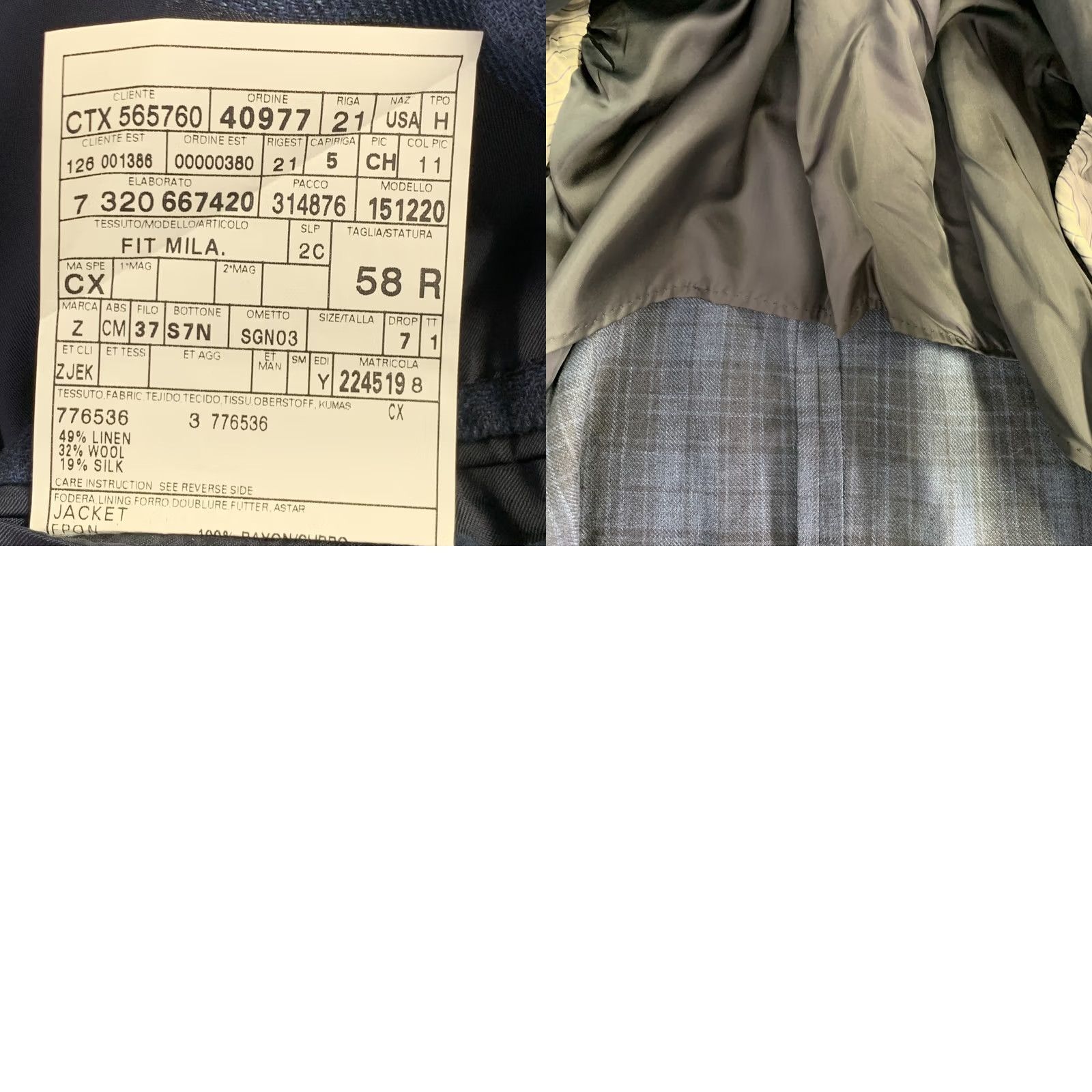 Ermenegildo Zegna ERMENEGILDO ZEGNA Sport Coat Blue Navy Plaid Notch Lapel Size 48 Regular Mens Size US M / EU 48-50 / 2 - 8 Thumbnail