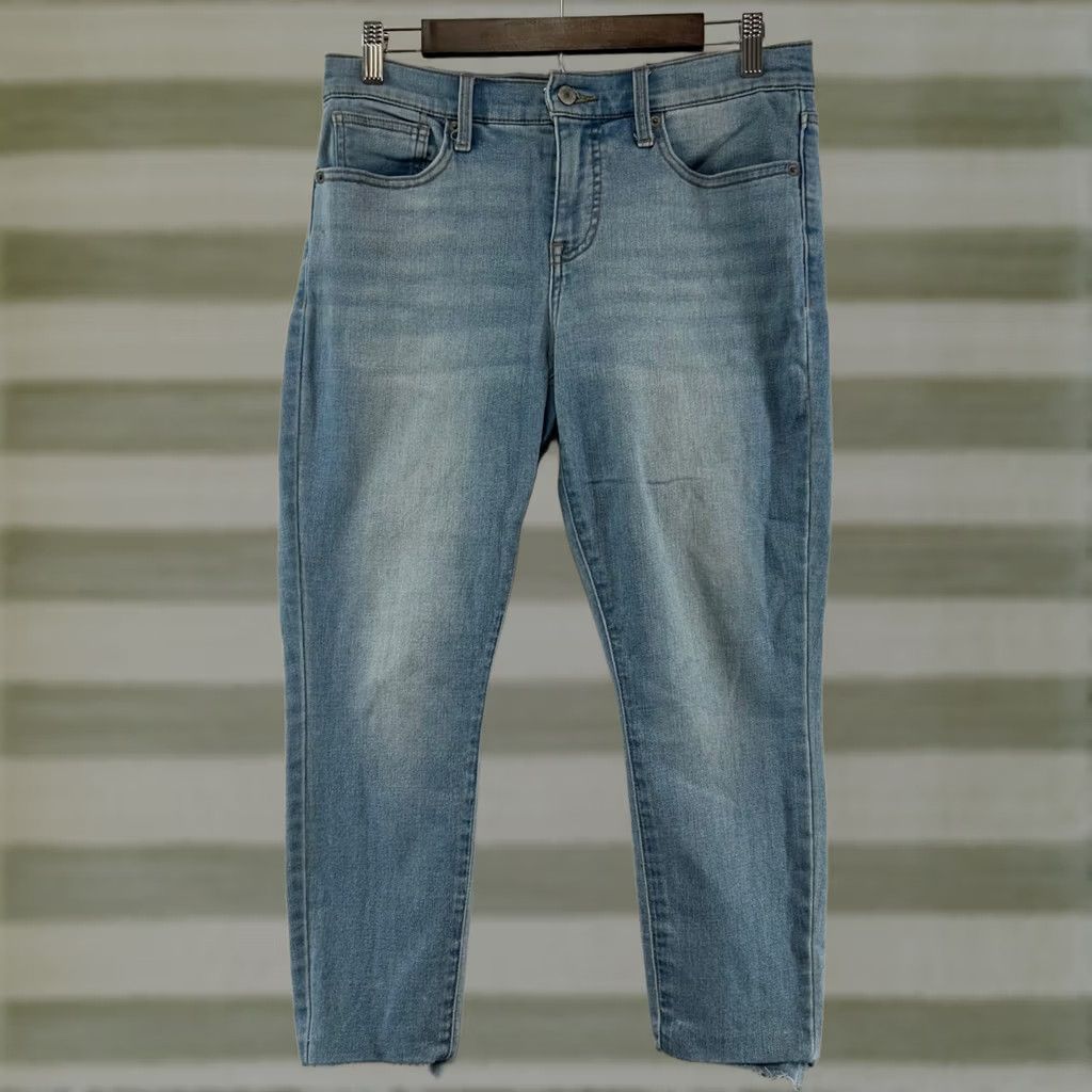 Lucky Brand Lucky Brand Ava Skinny Jeans Womens 8/29 Blue Mid Rise Raw Hem Size 30" / US 8 / IT 44 - 1 Thumbnail