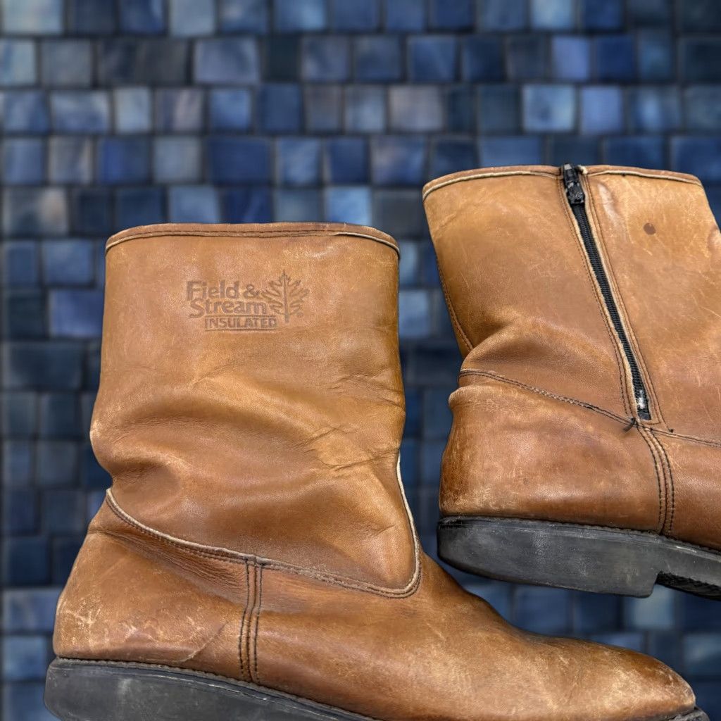 Vintage VINTAGE Field And Stream Boots Mens 8.5 D Insulated Leather USA Made Work Zip Brown Mens Boots Size US 9 / EU 42 - 1 Thumbnail