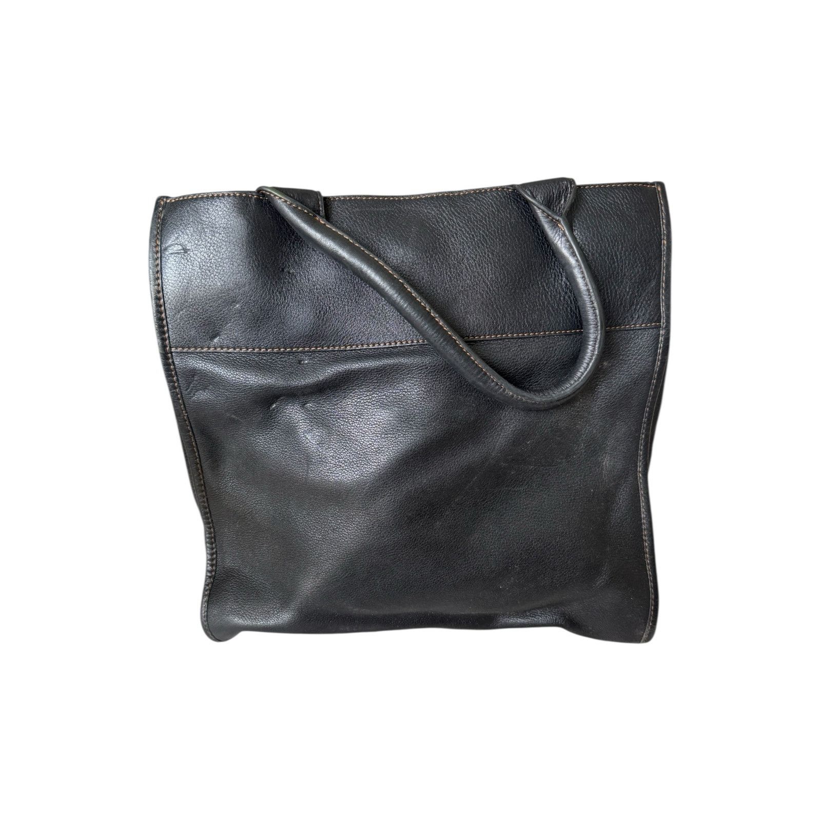 Johnston & Murphy $228 Johnston & Murphy Black Pebbled Leather Tote Bag Purse Size ONE SIZE - 2 Thumbnail