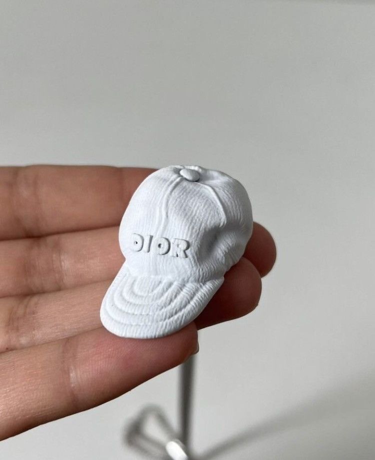 image of Christian Dior A Cap Logo Slogan Necklace Chain in White, Men's
