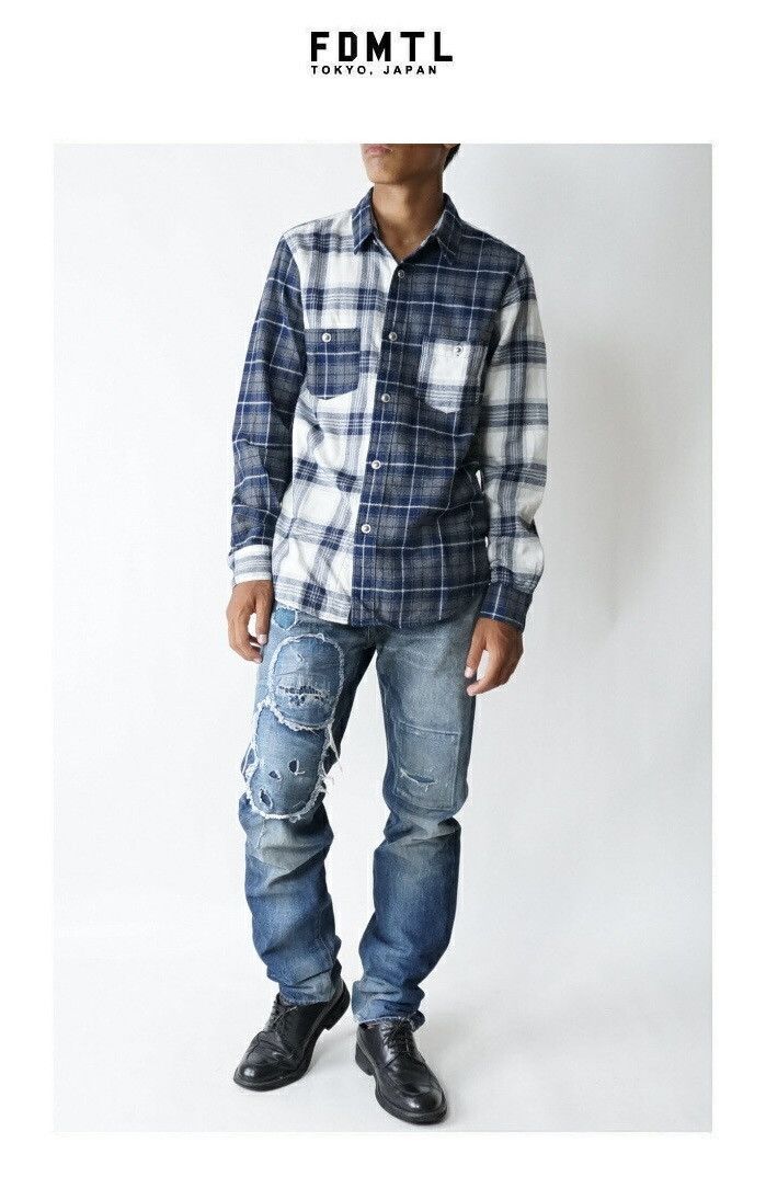 FDMTL FDMTL AW16 INDIGO CHECK SHIRT Size US M / EU 48-50 / 2 - 1 Thumbnail