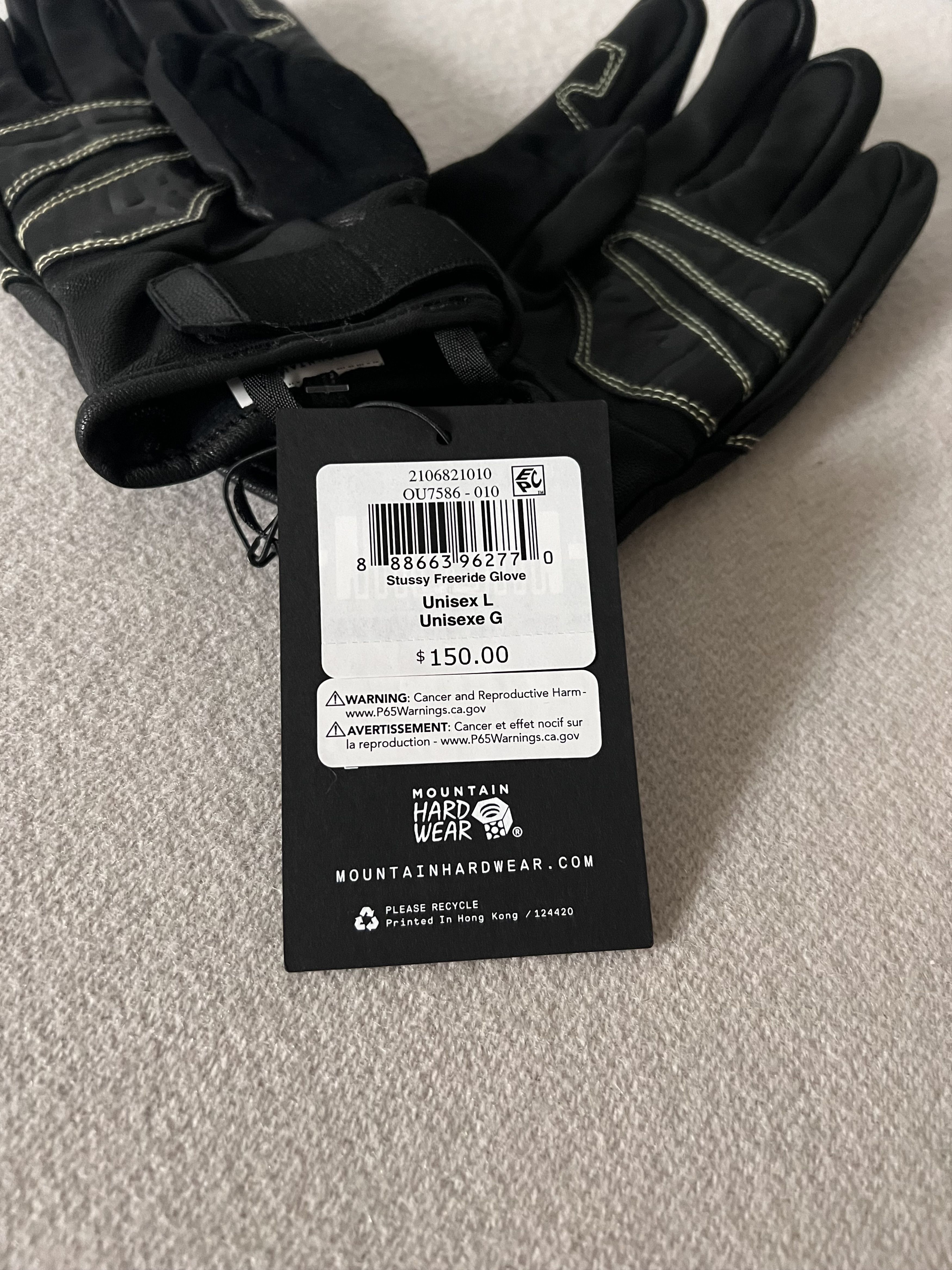 Mountain Hardwear × Stussy Stussy Mountain Hardware Powdergate Gloves in Black Size ONE SIZE - 4 Thumbnail