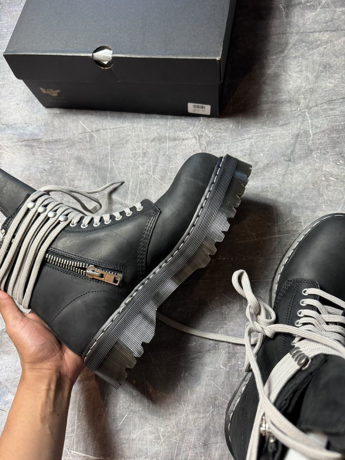 Dr. Martens × Rick Owens Dr. Martens 1460 DRKSHDW Quad Sole Steel Toe Boot Size US 13 / EU 46 - 5 Thumbnail