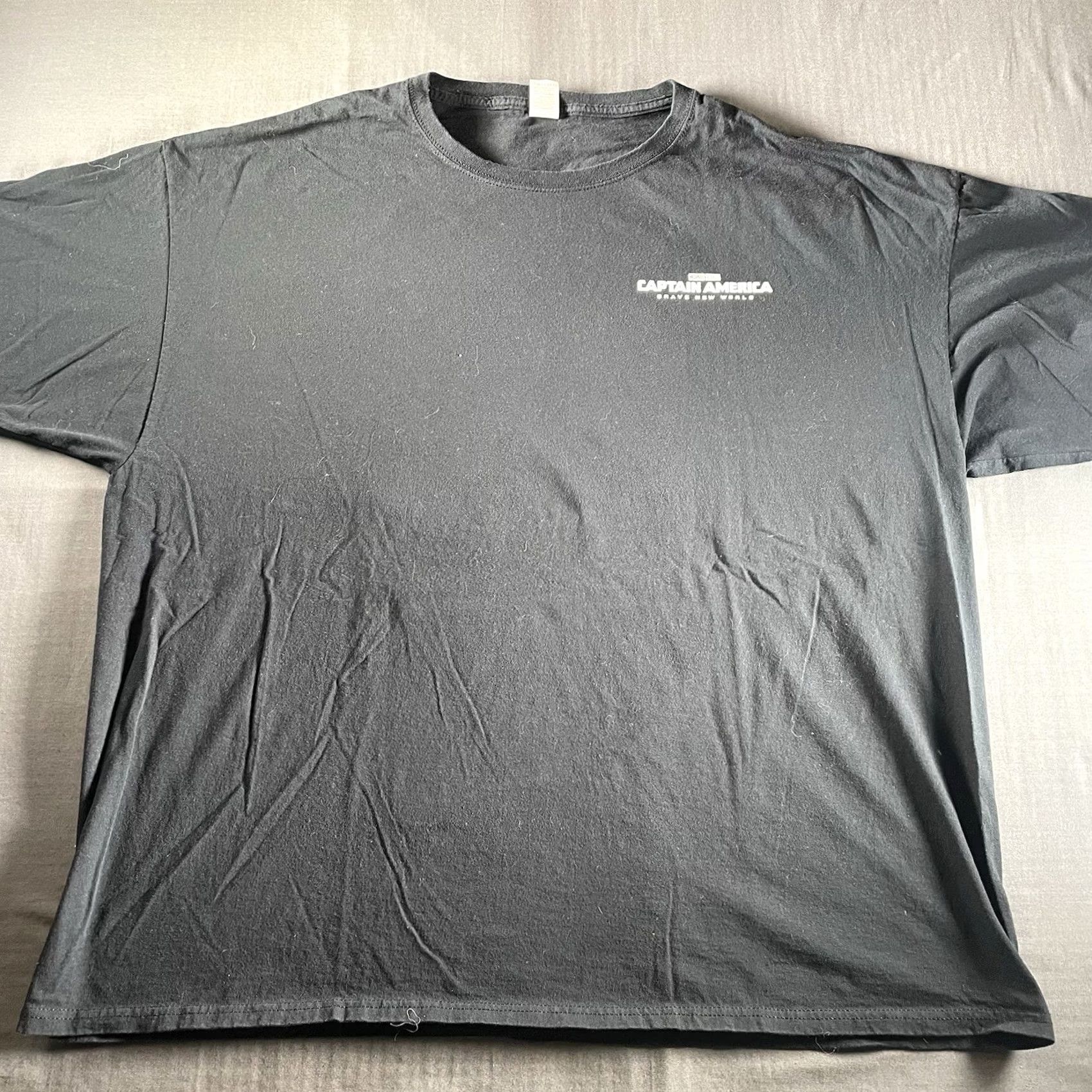Vintage Captain America Brave New World Shirt 3XL Avengers Marvel Studios Cast VFX Crew Shirt Mens Black Cotton Crew Neck T-Shirt M & M 2010s Size US XXL / EU 58 / 5 - 4 Thumbnail