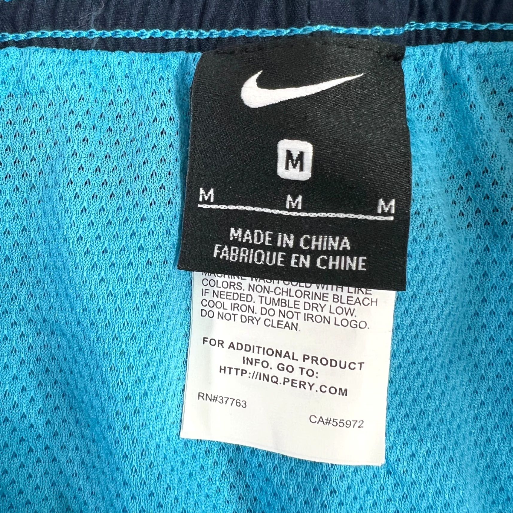 Nike Nike Mens M Volley Surfing Swim Trunks Board Shorts Blue Lined 100% Polyester Polyester NESS9509 Swim Trunks Lined Board Shorts Nike M Blue Trunks Size US 31 - 6 Thumbnail