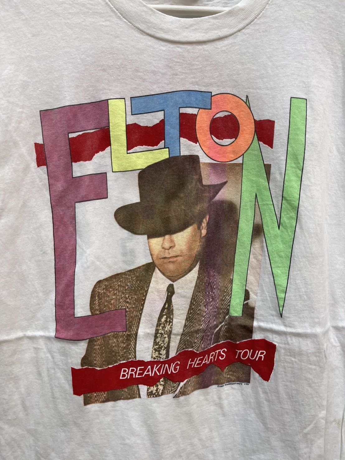 Band Tees Elton John Sleeveless Vintage T Shirt 80’ Size US XL / EU 56 / 4 - 2 Thumbnail