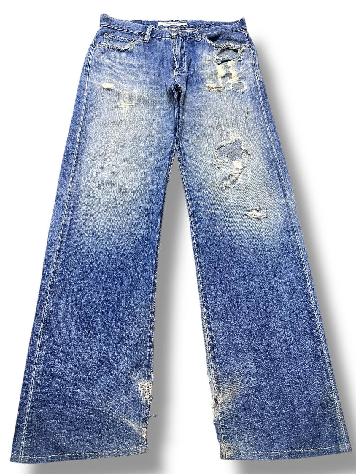 Japanese Brand Uniqlo Distressed Vintage Jeans With Baggy Loose Style Faded Size US 32 / EU 48 - 1 Thumbnail