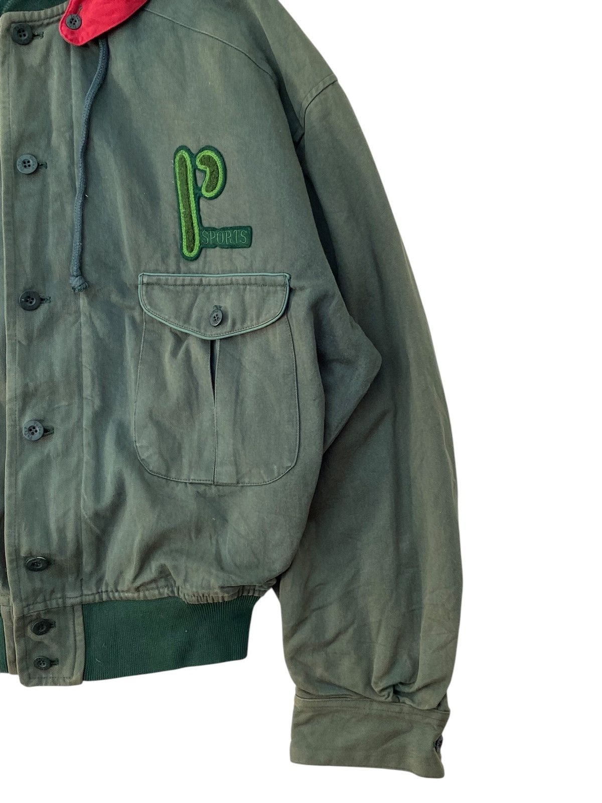 Japanese Brand Vtg Papas Sport Jacket Big Logo ( Faded Green ) Size US L / EU 52-54 / 3 - 6 Thumbnail
