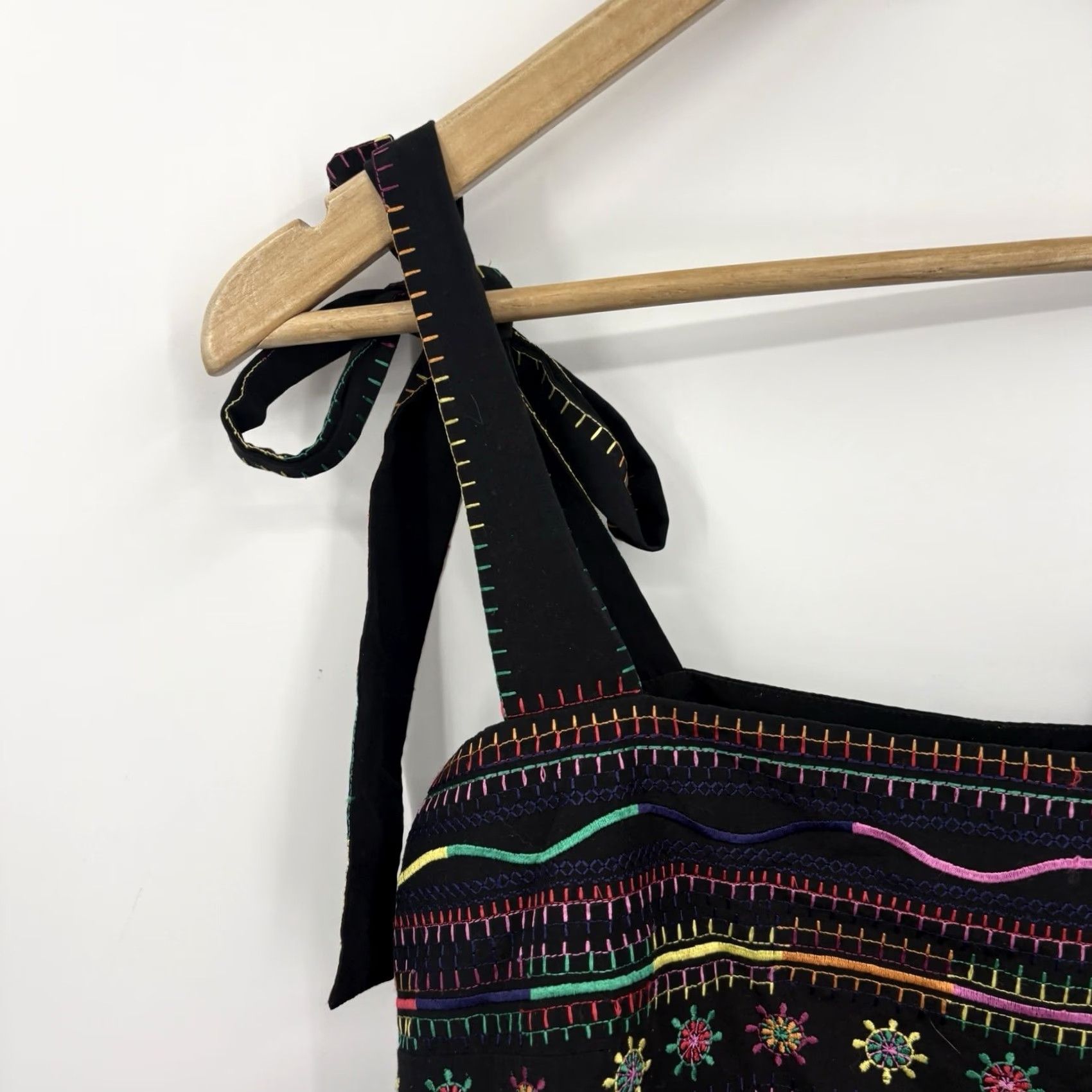 Vintage Saloni Top Women 6 Embroidered Boho Festival Resort Suspender? Size M / US 6-8 / IT 42-44 - 2 Thumbnail