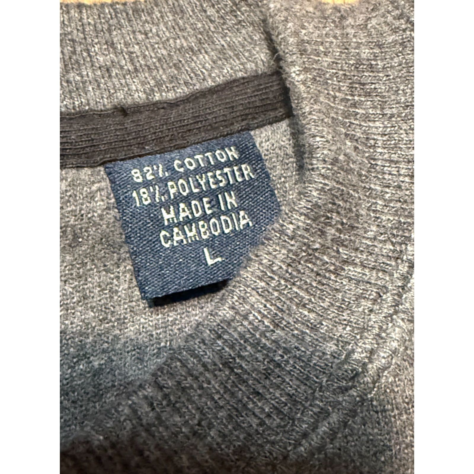 Izod IZOD Sweater Mens Large Gray Pullover Crewneck Long Sleeve Cotton Knit Solid Logo Size US L / EU 52-54 / 3 - 5 Thumbnail