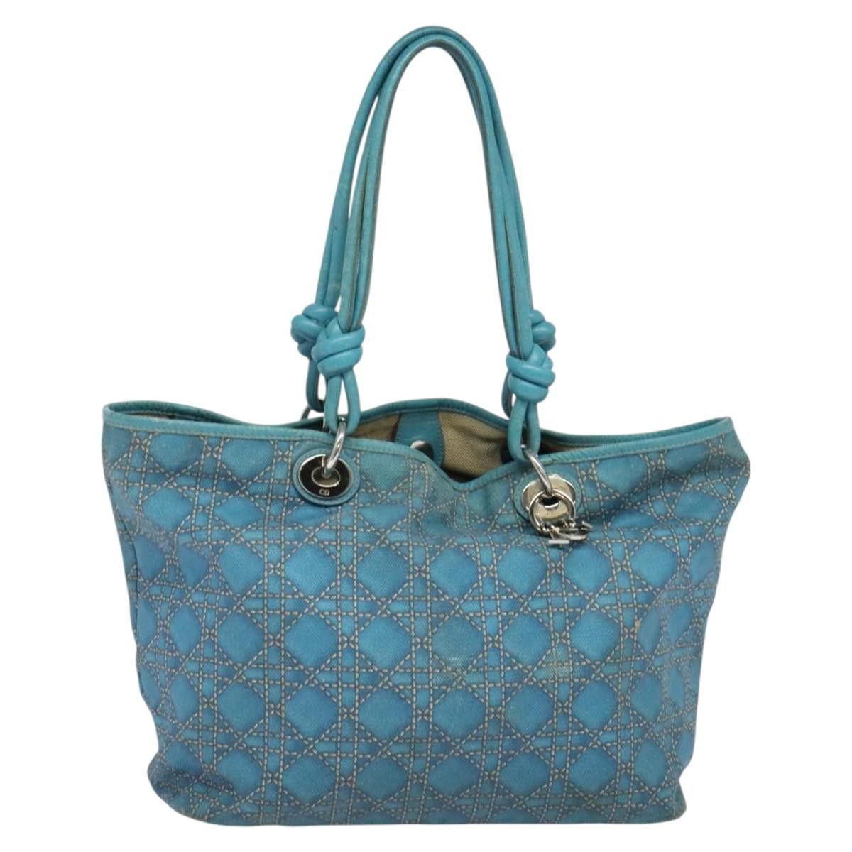 Dior DIOR Canage Tote Bag Coated Canvas Blue Silver Size ONE SIZE - 2 Thumbnail