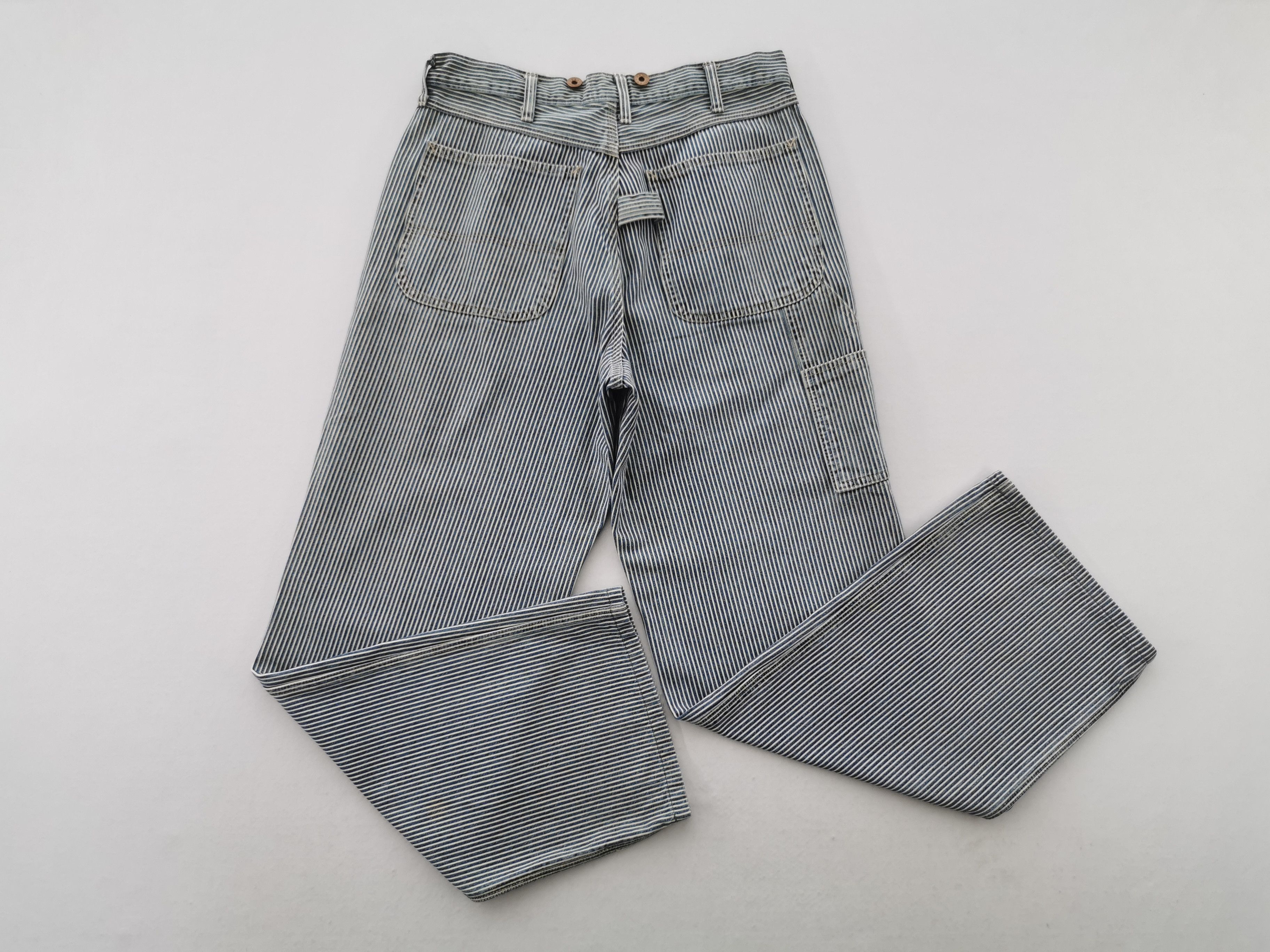 Japanese Brand Vintage 90's Blue Way Hickory Cargo Denim Made In Japan Size US 31 - 5 Thumbnail