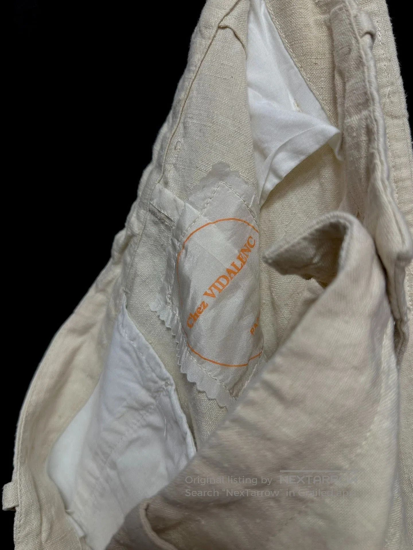 Casey Vidalenc Chez VIDALENC Vintage Linen Patchwork Pants. Size 41" - 5 Thumbnail