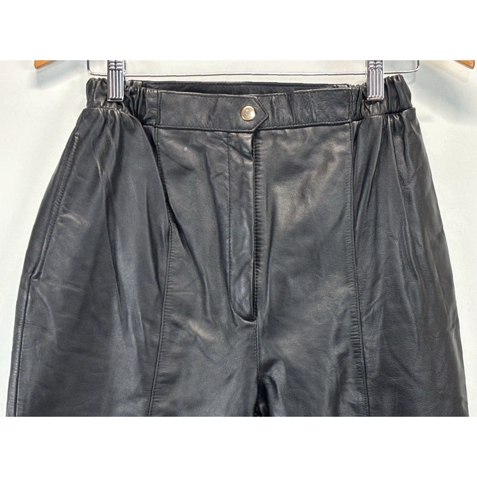 Vintage VINTAGE Tuscany Collection Leather Pants Womens Black Lined Size S/24" x 28.25" Adult Women Medium? Size 28" / US 6 / IT 42 - 2 Thumbnail