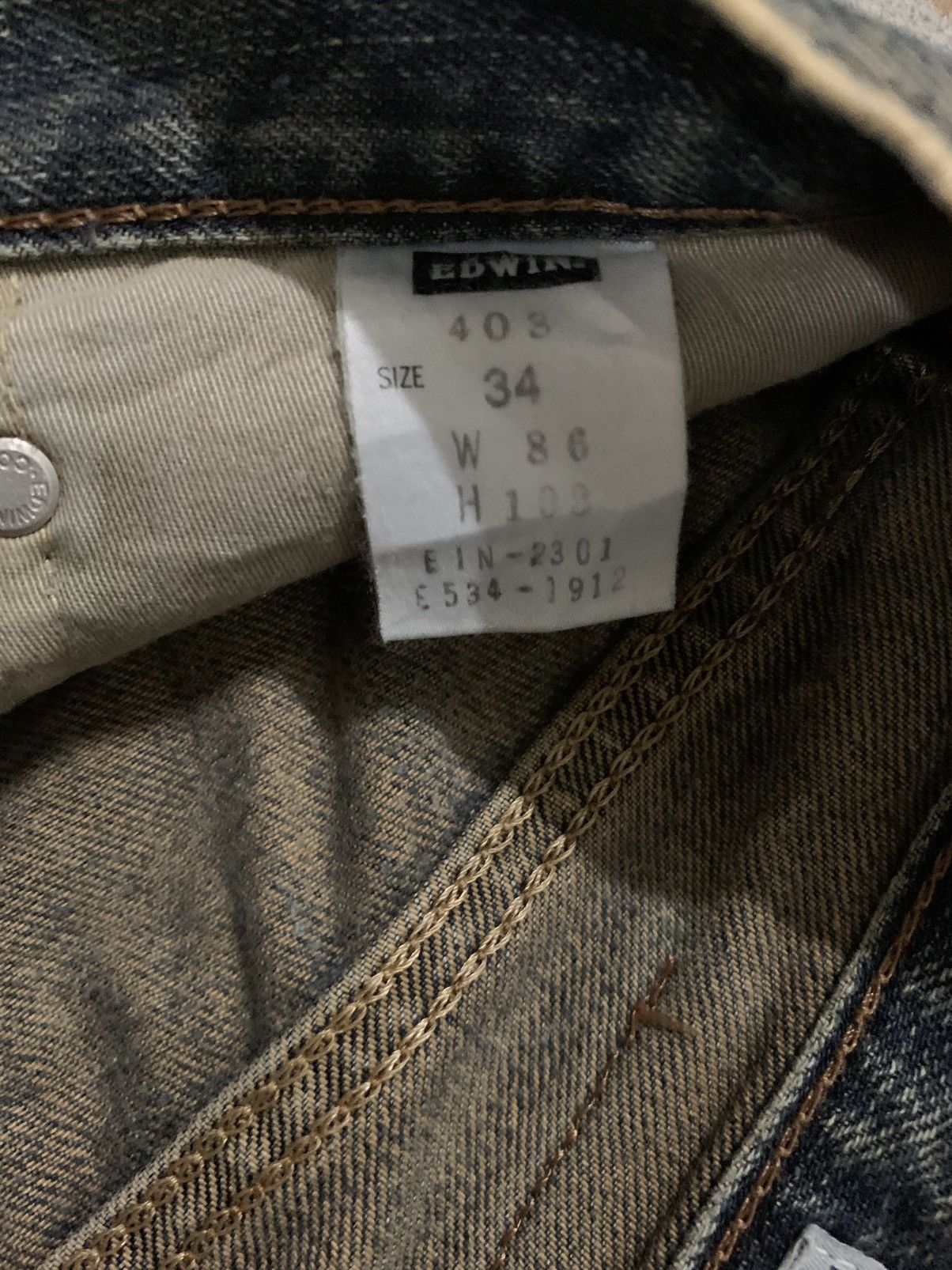 Edwin Vintage Y2K Edwin 403 Yellow Mud Wash Loose Distressed Jeans Size US 35 - 21 Thumbnail