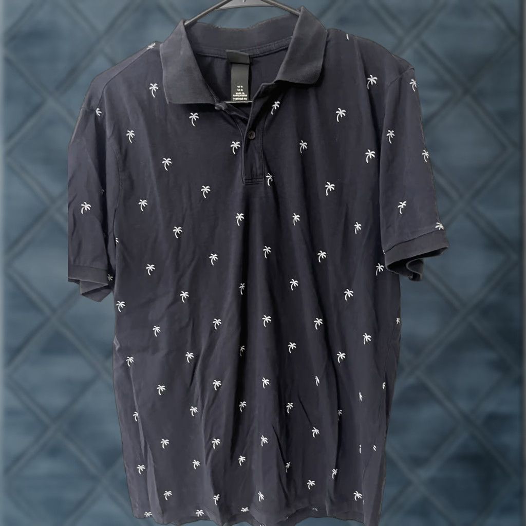 H&M H&M Polo Golf Shirt Men Medium Navy Blue Cotton Short Sleeve Button Collared Regular Mens Size US M / EU 48-50 / 2 - 1 Thumbnail