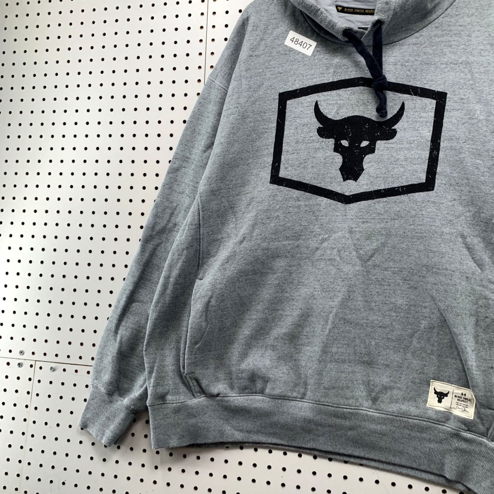 Under Armour Under Armour Project Rock Hoodie Sweatshirt Mens 3XL Gray Fleece Hooded Pullover Size US XXL / EU 58 / 5 - 4 Thumbnail