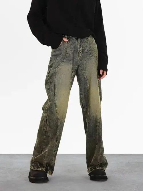Japanese Brand Vintage straight-leg draped jeans Size US 32 / EU 48 - 5 Thumbnail