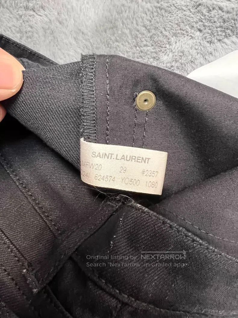 Saint Laurent Paris Saint Laurent Paris Black Straight Wide Leg Jeans Size US 29 - 4 Thumbnail