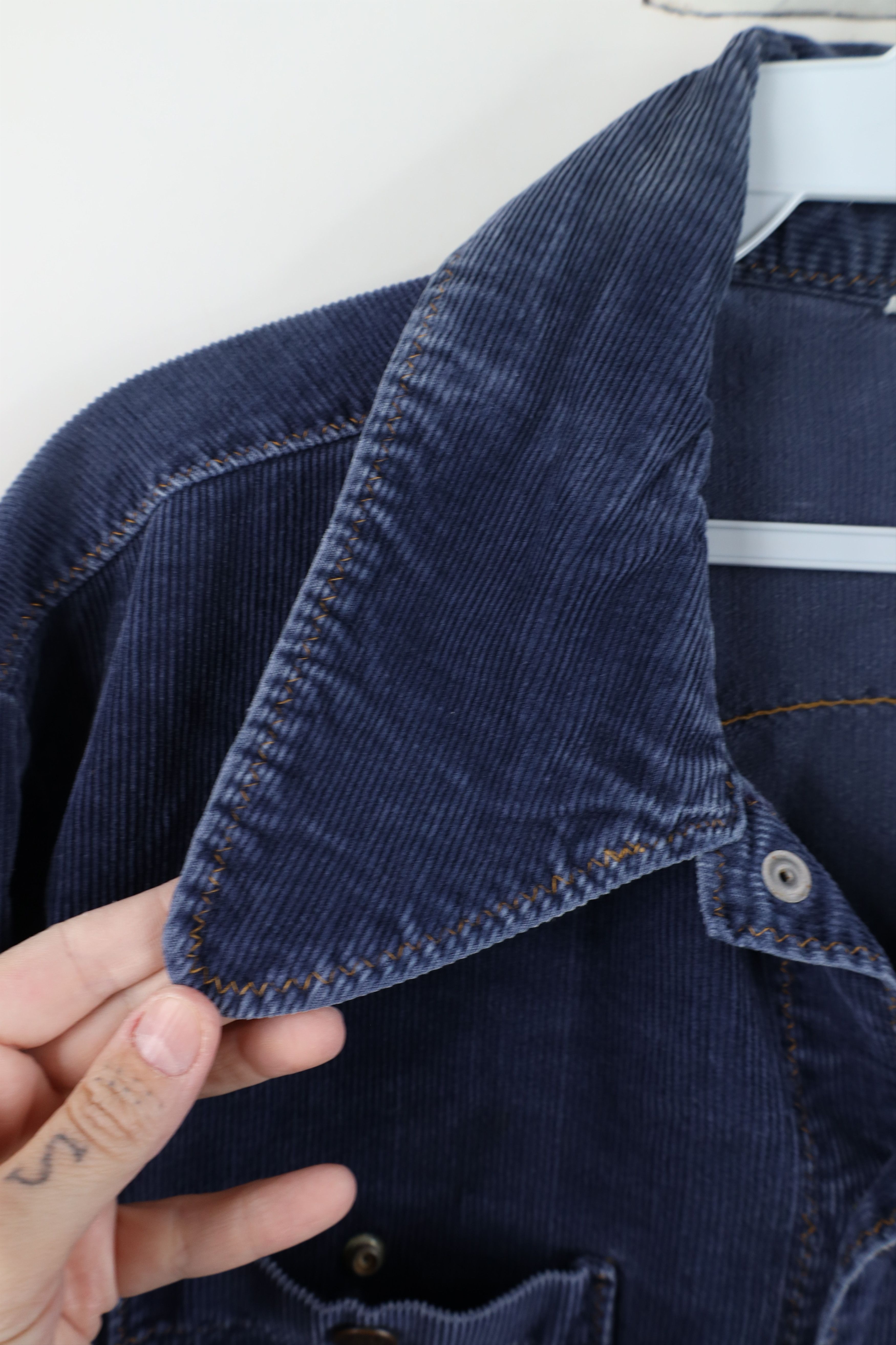Vintage Vintage 60s 70s Streetwear Corduroy Trucker Jacket Blue USA Size M / US 6-8 / IT 42-44 - 9 Thumbnail