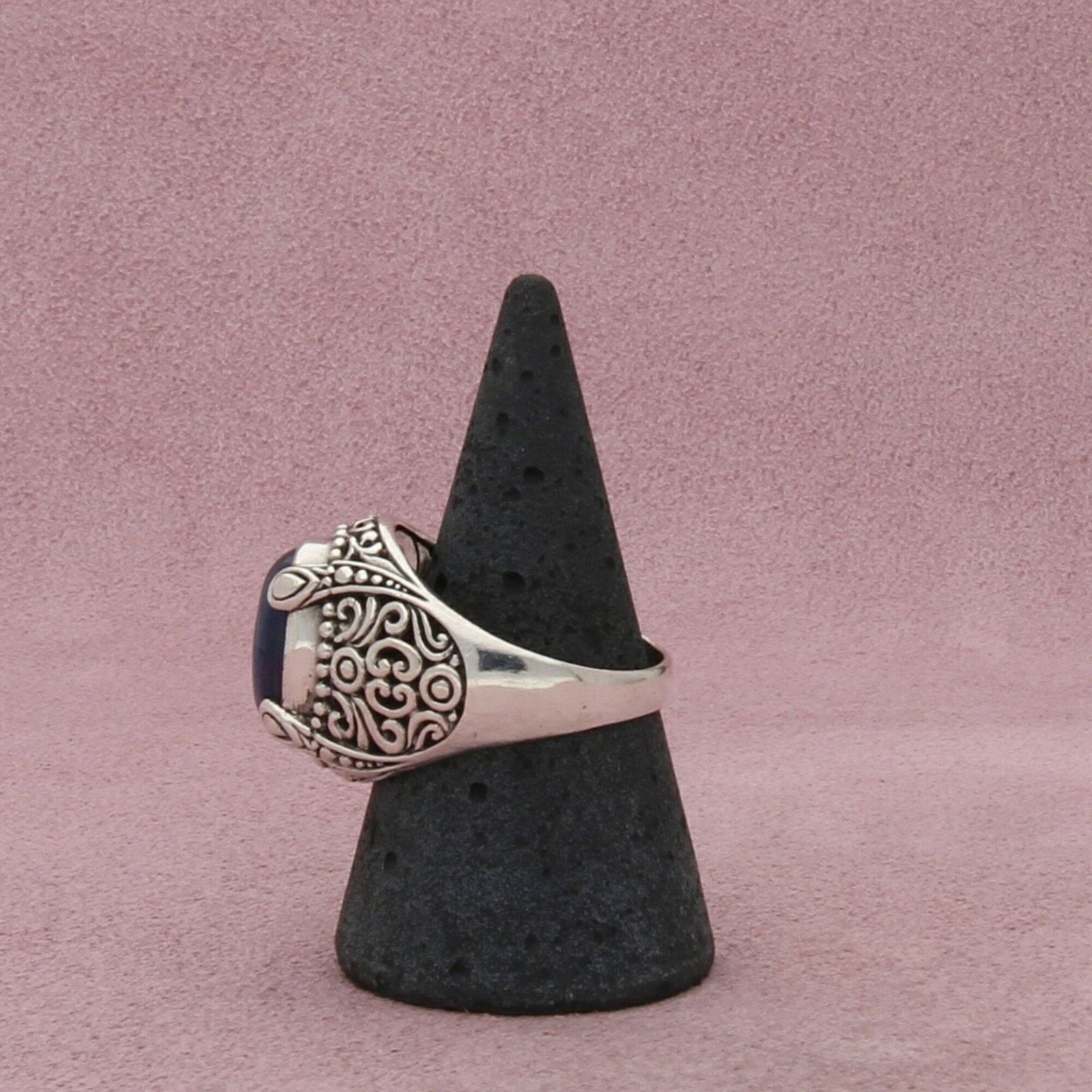 Sterling Silver sterling silver beaded scroll kyanite cabochon ring size 9 Size ONE SIZE - 4 Thumbnail