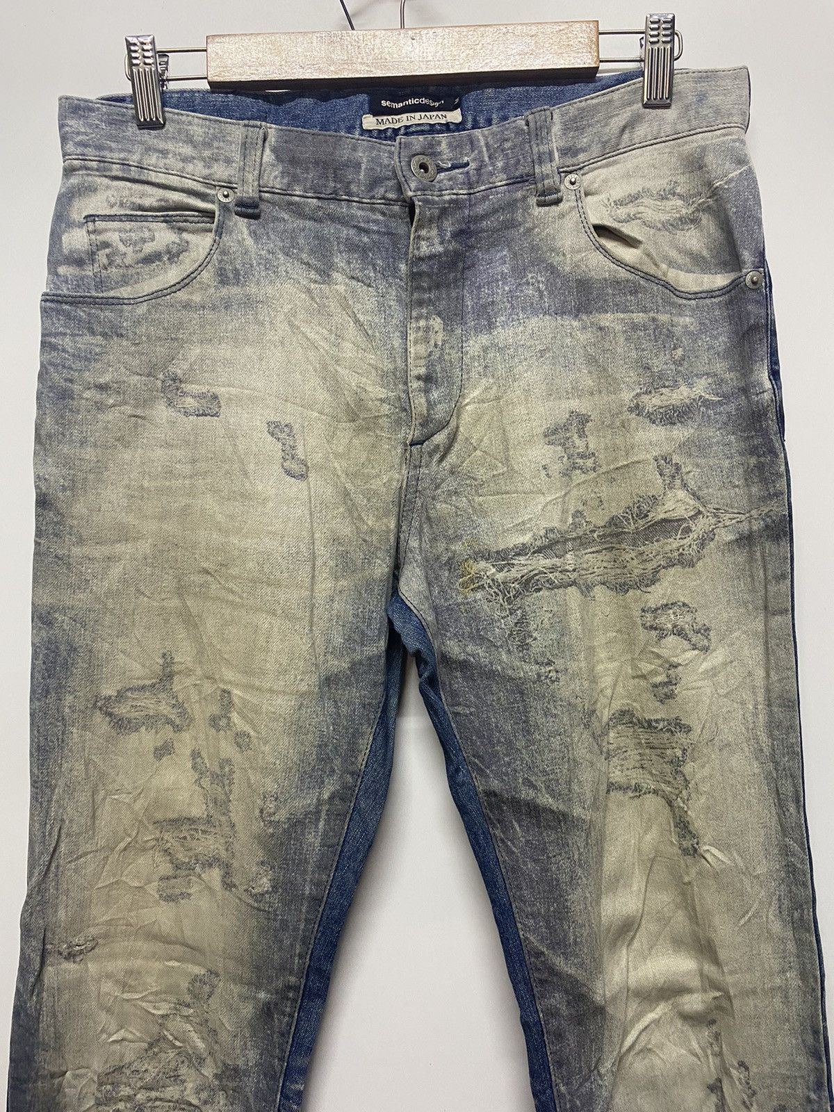 Hysteric Glamour Semantic Design Distressed Denim Stretch Jeans Art Size US 32 / EU 48 - 3 Thumbnail