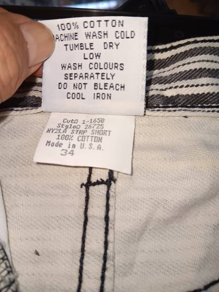 Cross Colours VINTAGE CROSS COLOURS STRIPE DENIM SHORTS HIP HOP BAGGY Size US 34 / EU 50 - 7 Thumbnail