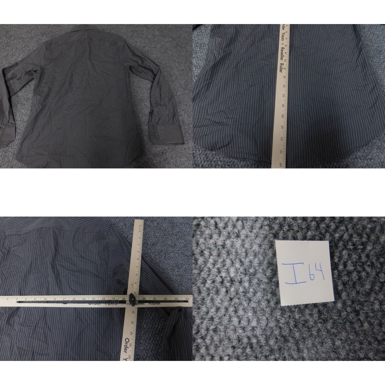 Express Express Shirt Mens 14.5 Black Design Studio Striped Button-Down Long Sleeve Collared Cotton Knit 2 Ply Vintage No Slimming Regular Button-Up Mens Size US M / EU 48-50 / 2 - 8 Thumbnail