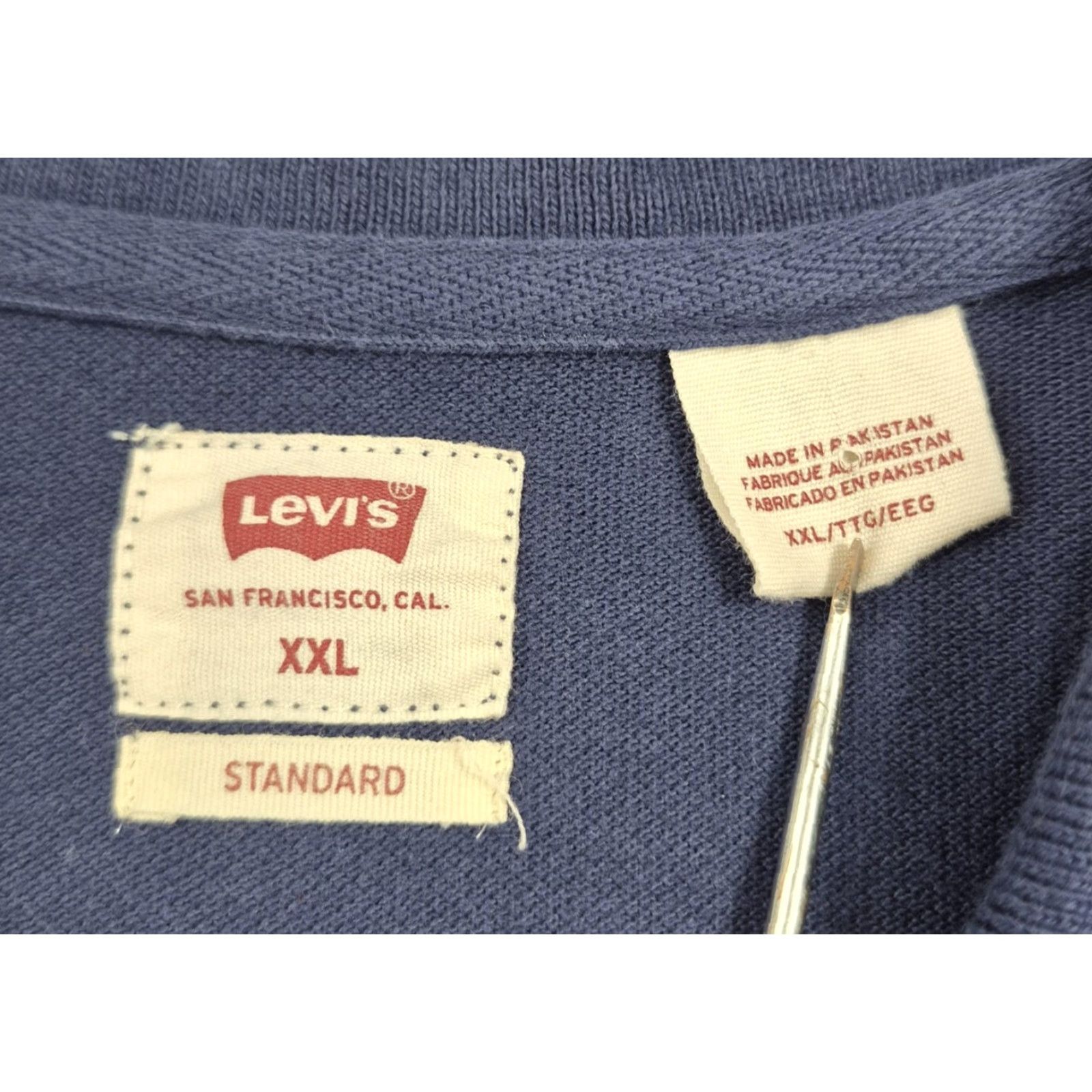 Levi's Levi's Polo Shirt Mens 2XL Blue Geometric Print Pique Knit Short Sleeve Casual Shirt Size US XXL / EU 58 / 5 - 4 Thumbnail